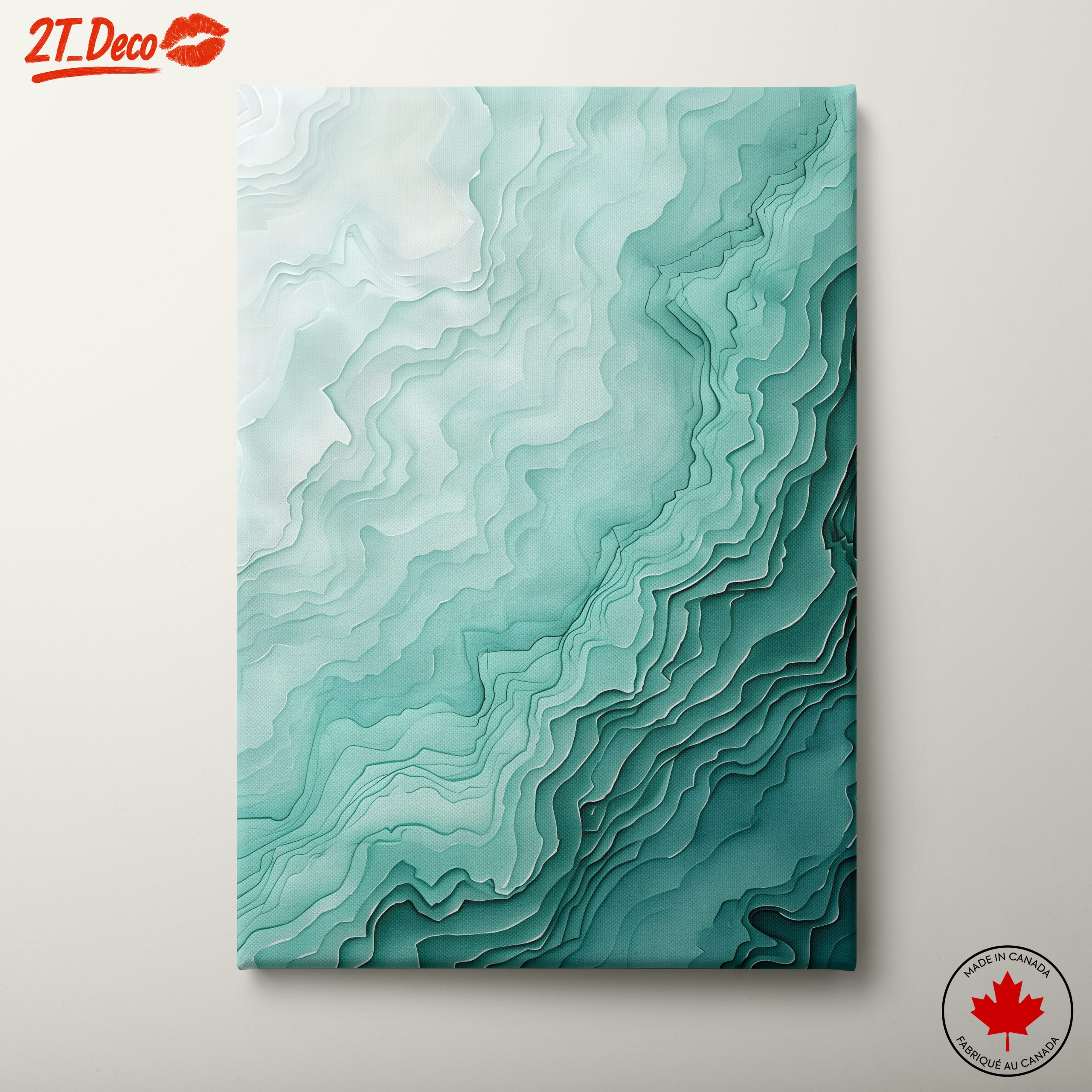 Abstract Composition in Soft Teal Hues