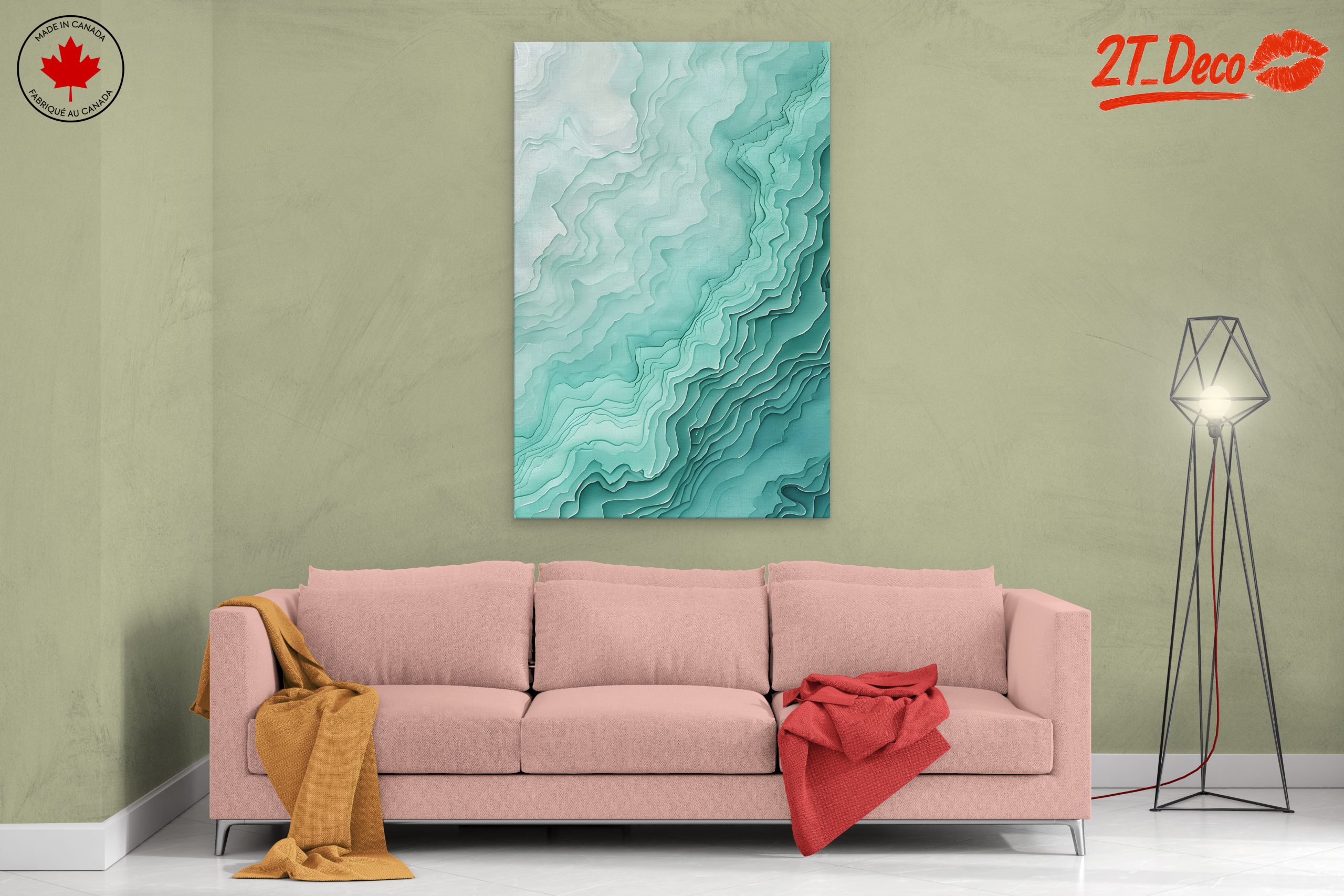 Abstract Composition in Soft Teal Hues - Image 2