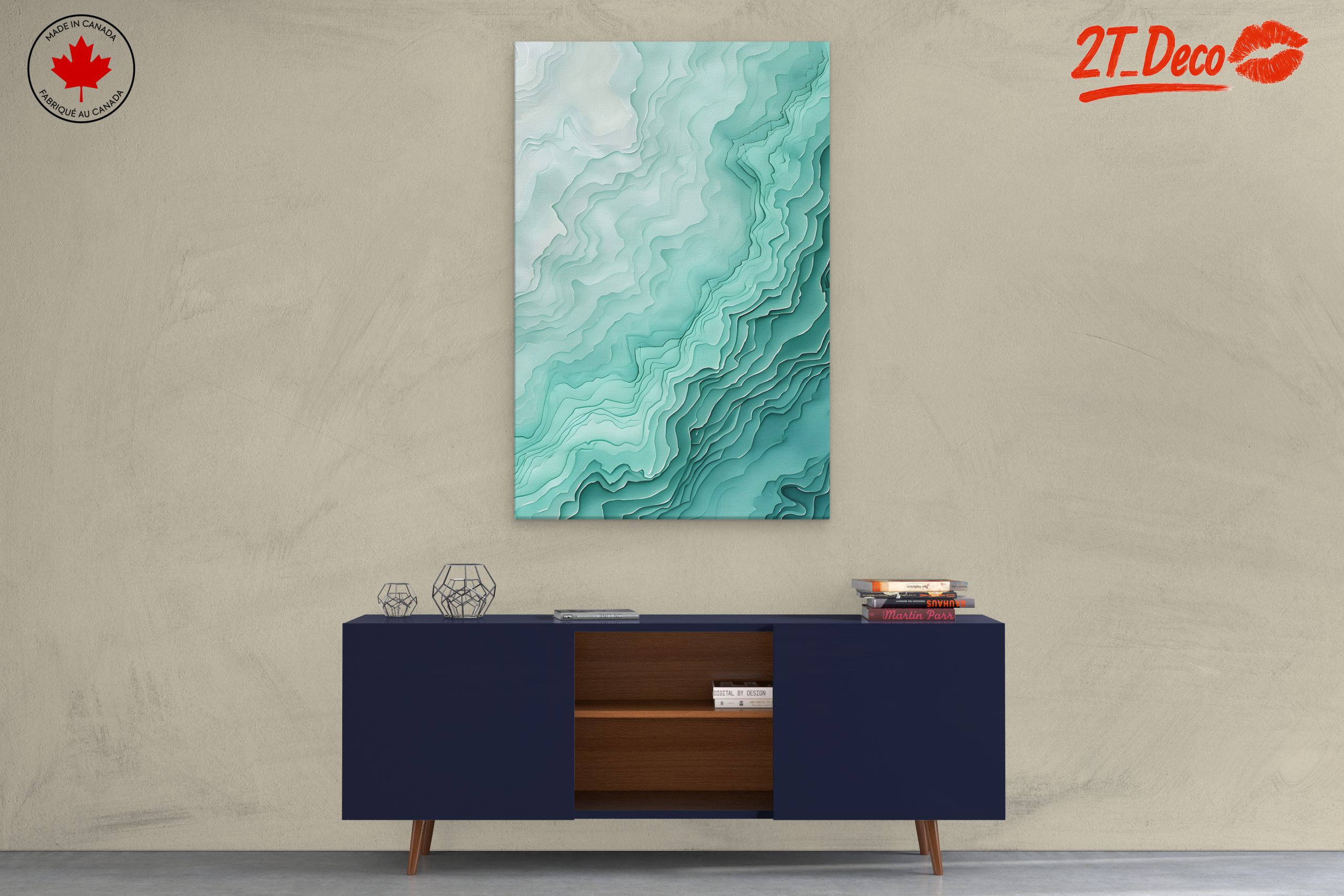 Abstract Composition in Soft Teal Hues - Image 3