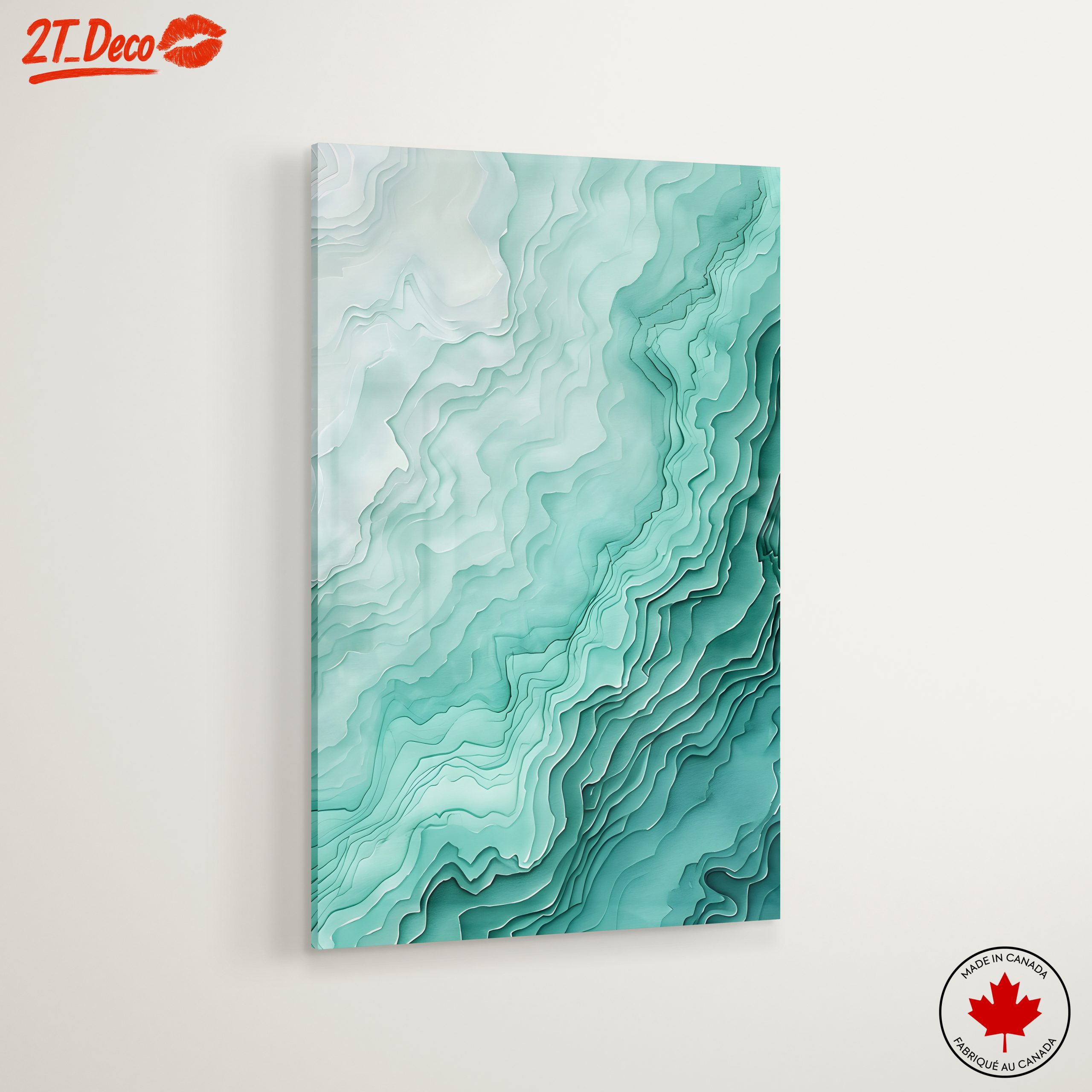 Abstract Composition in Soft Teal Hues - Image 6