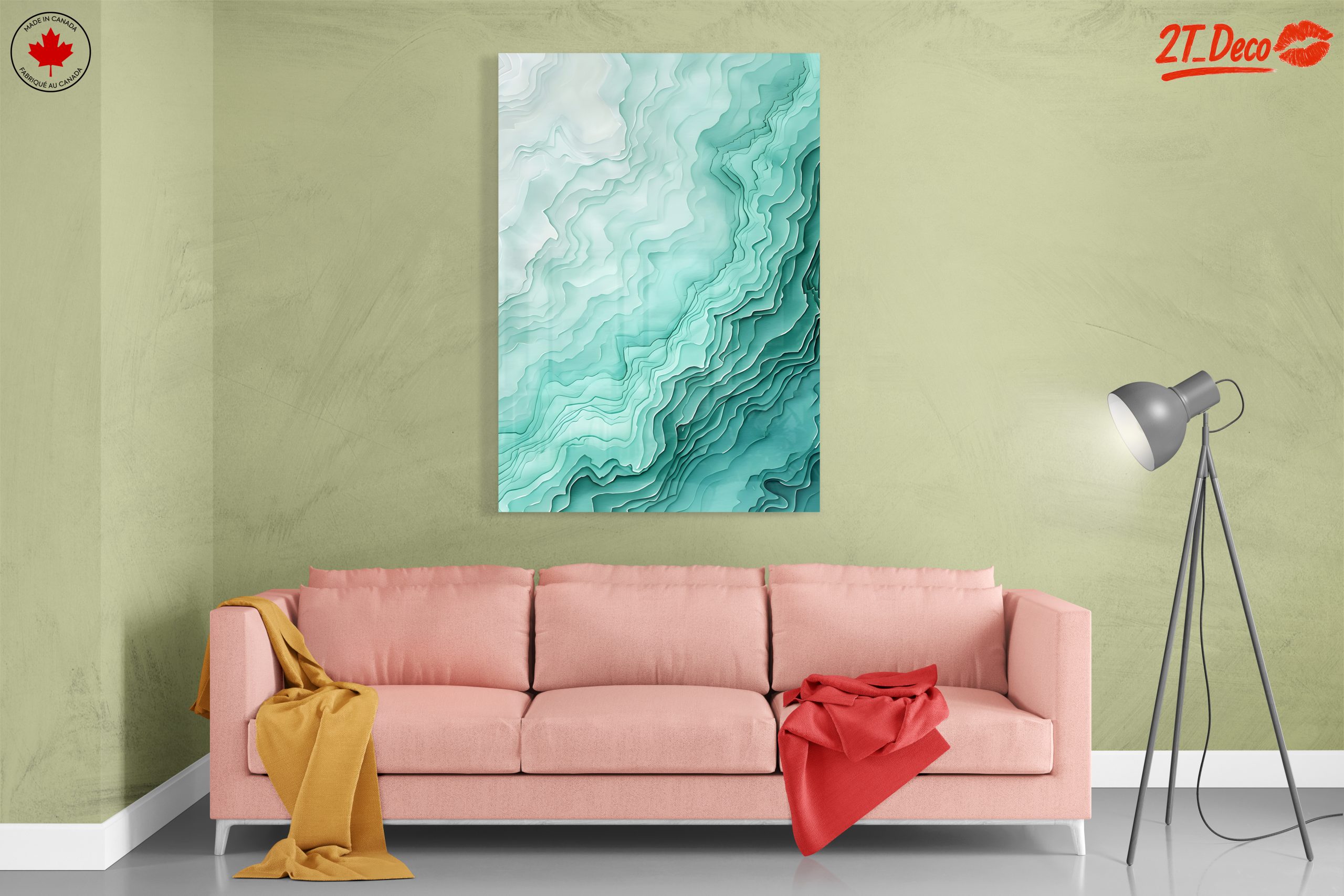 Abstract Composition in Soft Teal Hues - Image 7