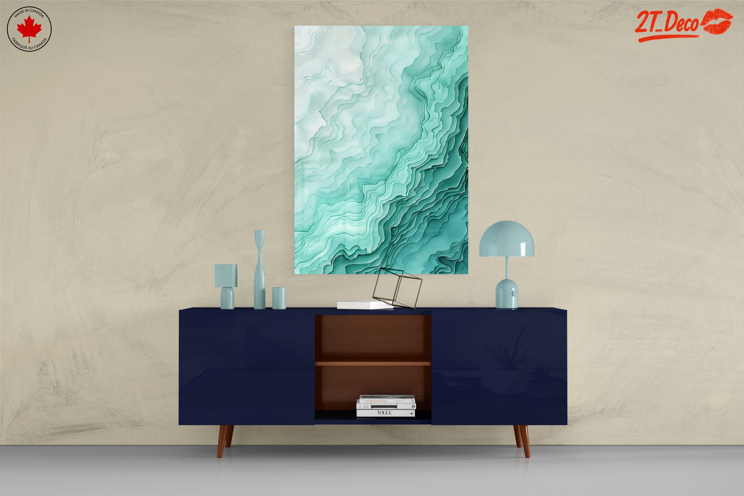 Abstract Composition in Soft Teal Hues - Image 8