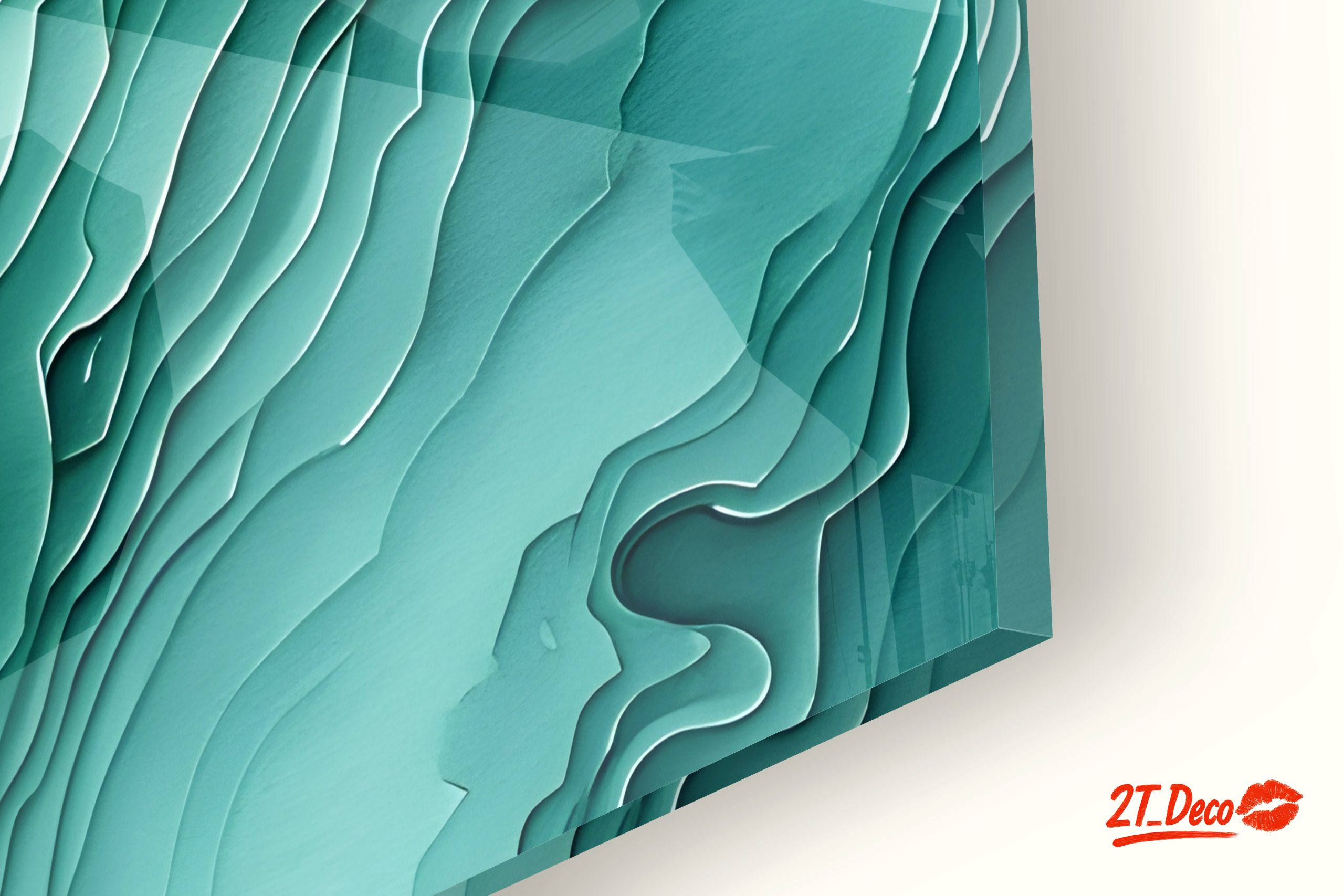 Abstract Composition in Soft Teal Hues - Image 9
