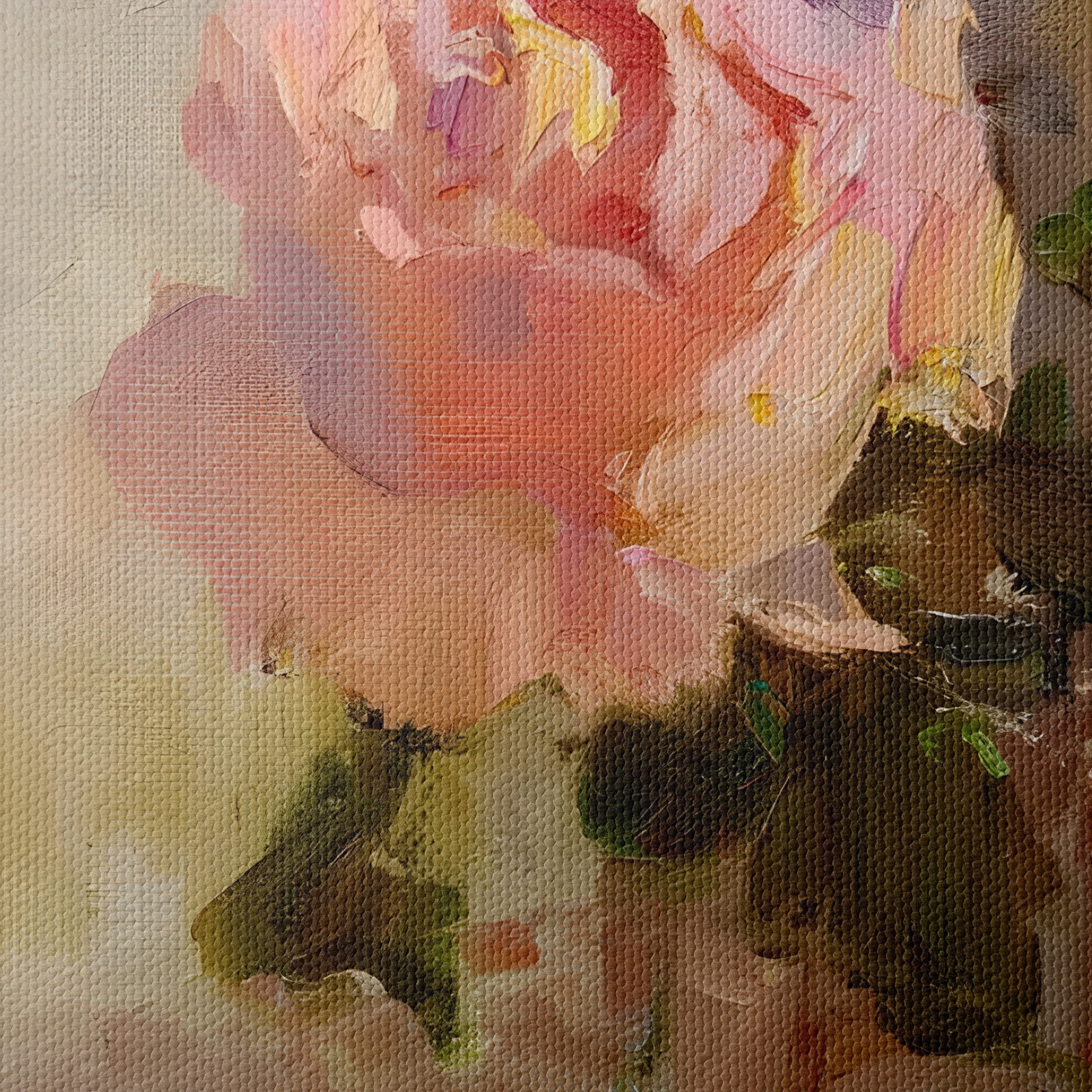 Delicate Floral Arrangement Art with Pink Rose - Image 4