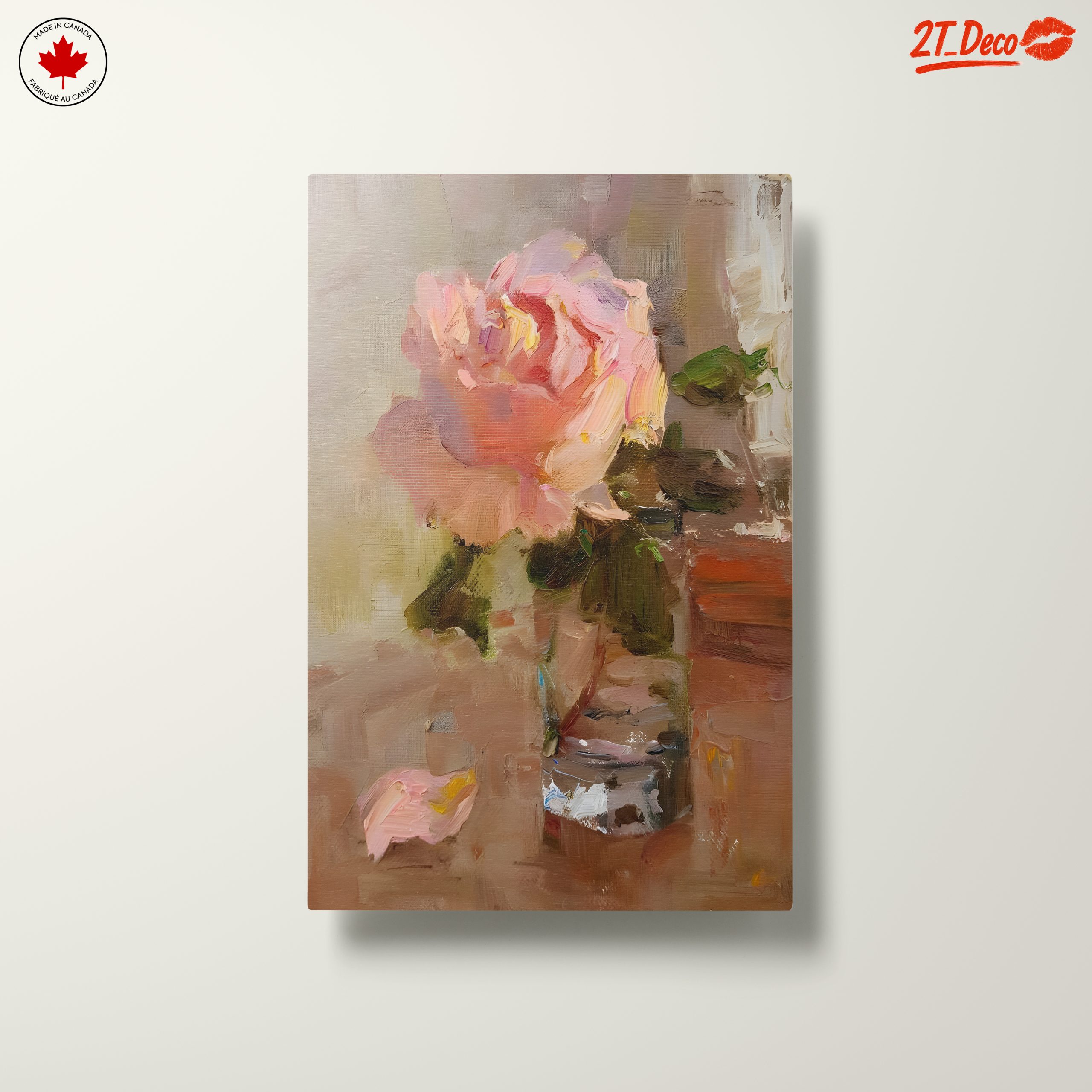 Delicate Floral Arrangement Art with Pink Rose - Image 10