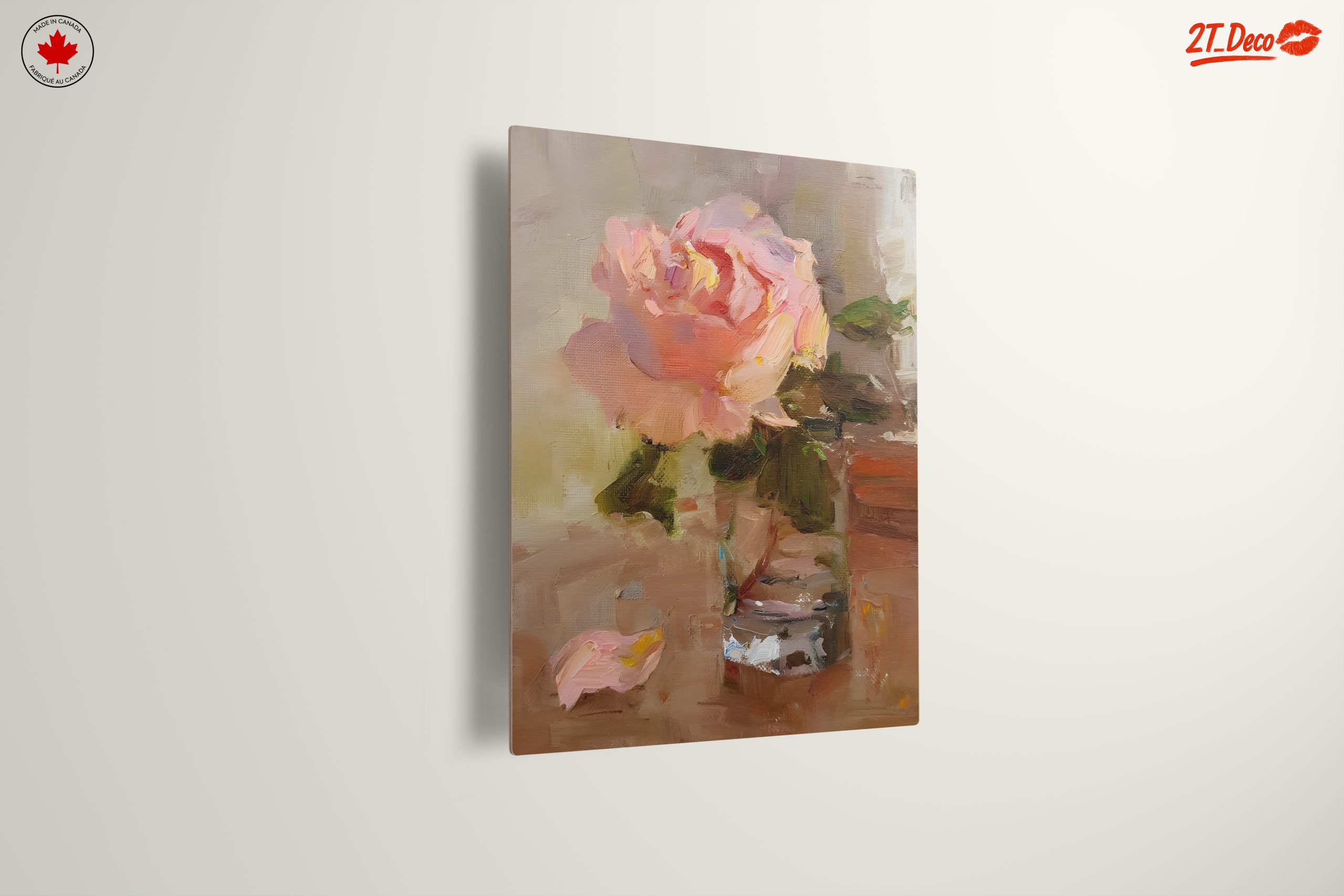 Delicate Floral Arrangement Art with Pink Rose - Image 13