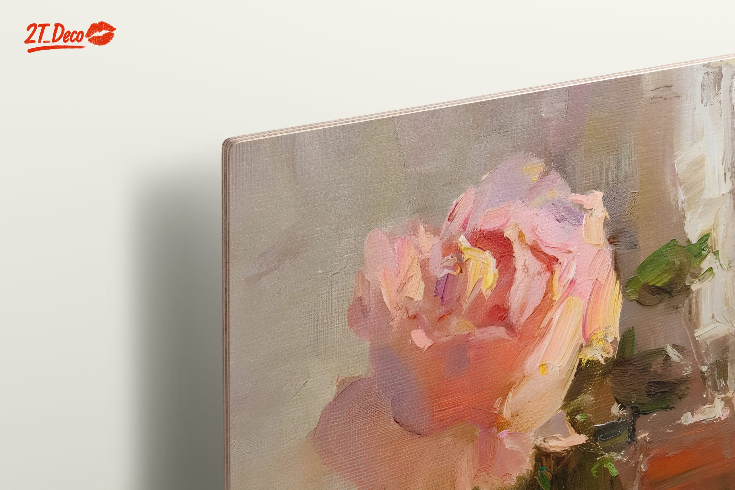 Delicate Floral Arrangement Art with Pink Rose - Image 15