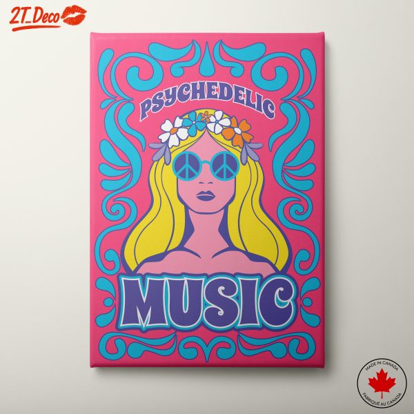 Psychedelic Music Artwork with Flower Power