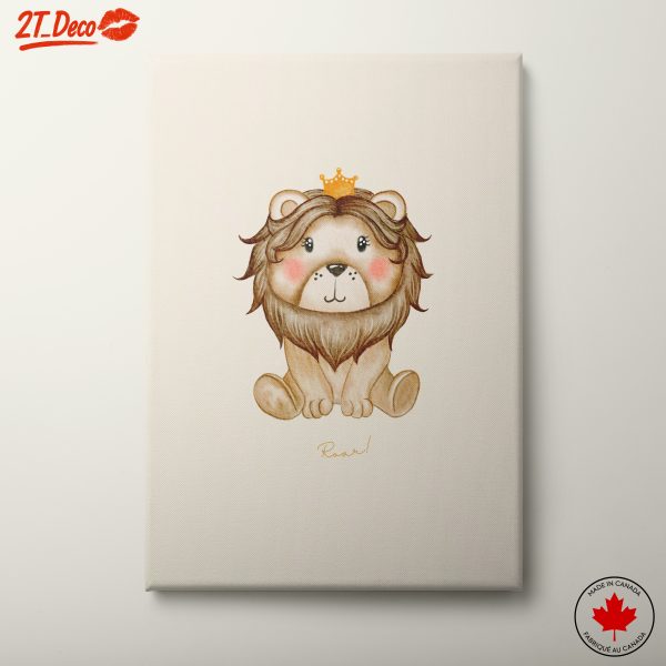 Adorable Crowned Lion Illustration