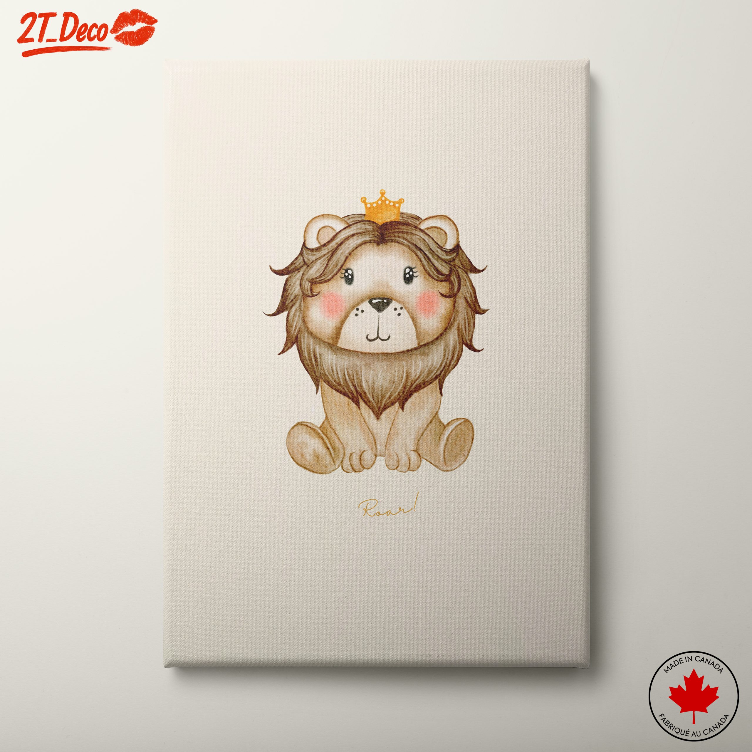 Adorable Crowned Lion Illustration