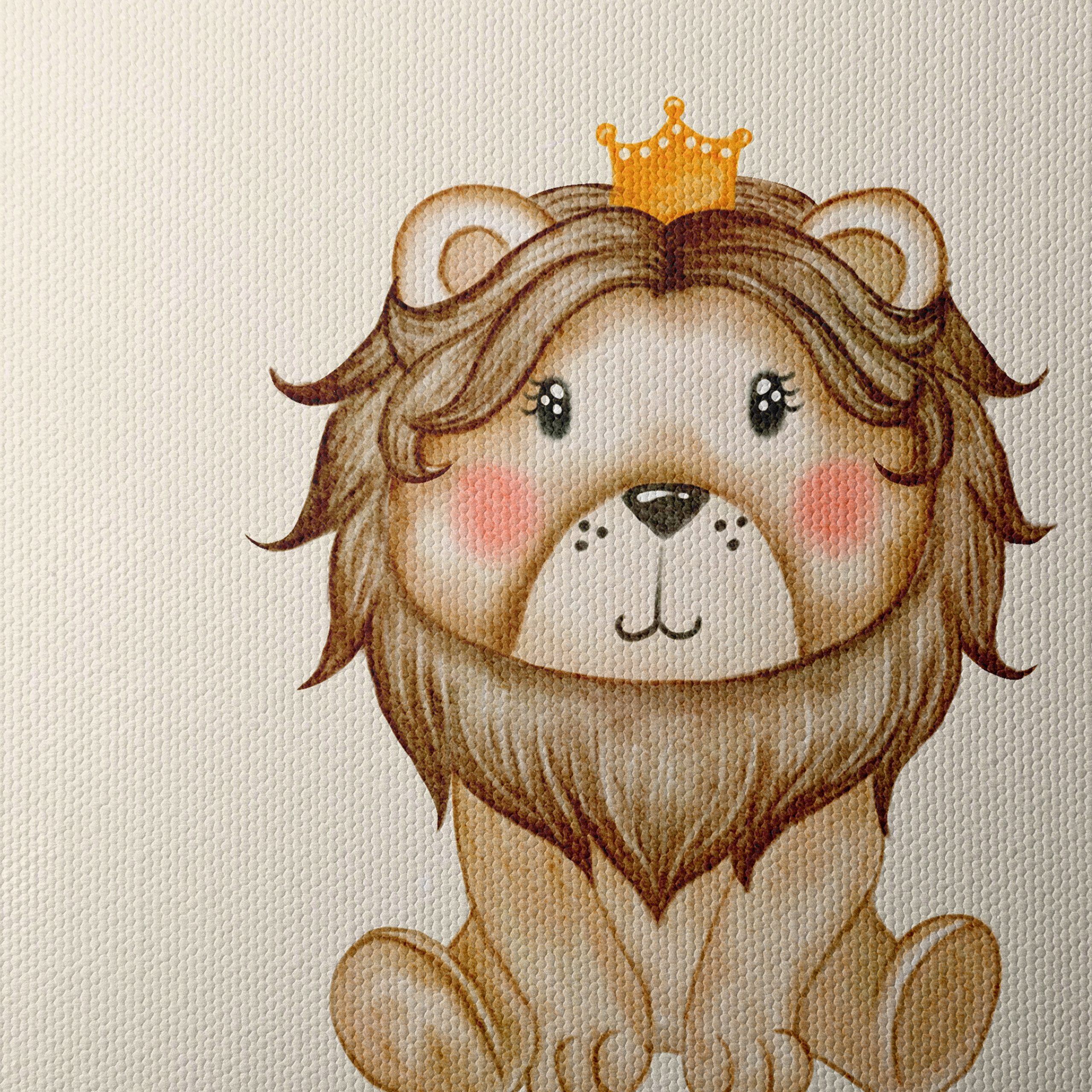 Adorable Crowned Lion Illustration - Image 4