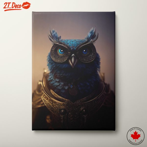 Ornate Blue Owl Portrait