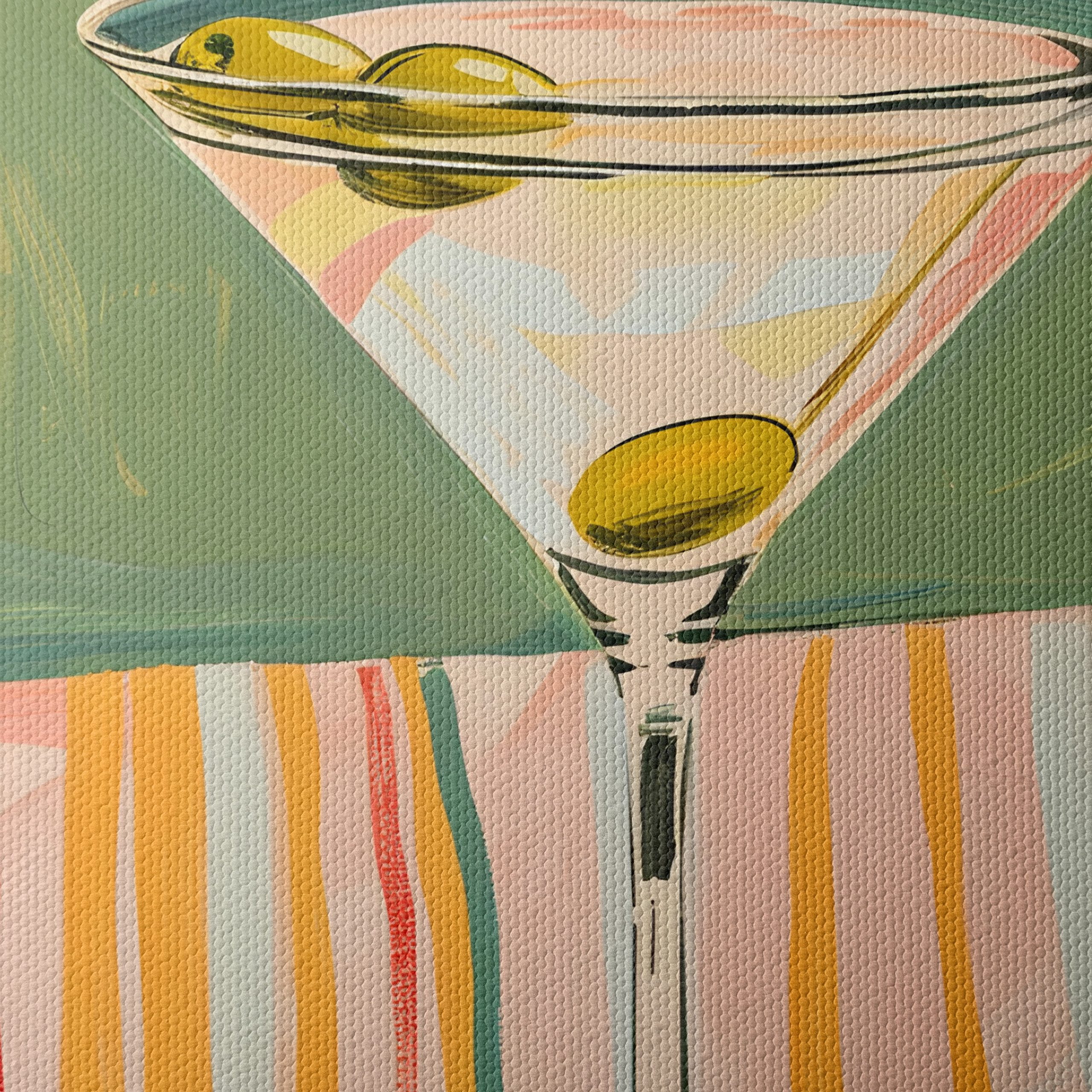 Stylized Cocktail Glass With Olives - Image 4