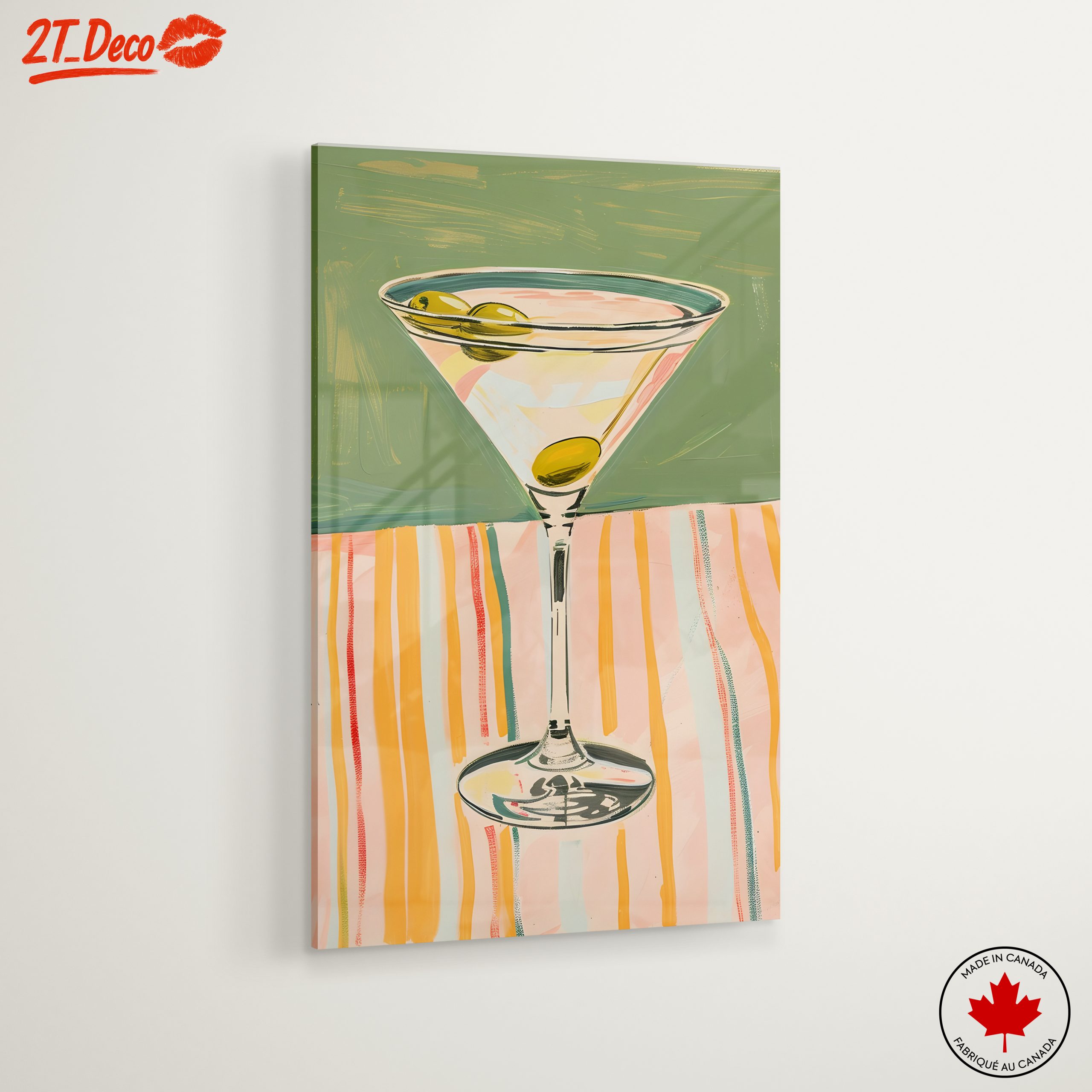 Stylized Cocktail Glass With Olives - Image 6