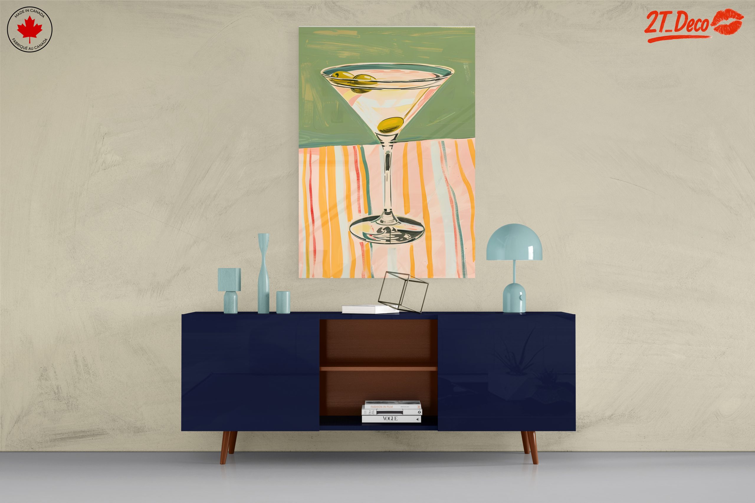 Stylized Cocktail Glass With Olives - Image 8