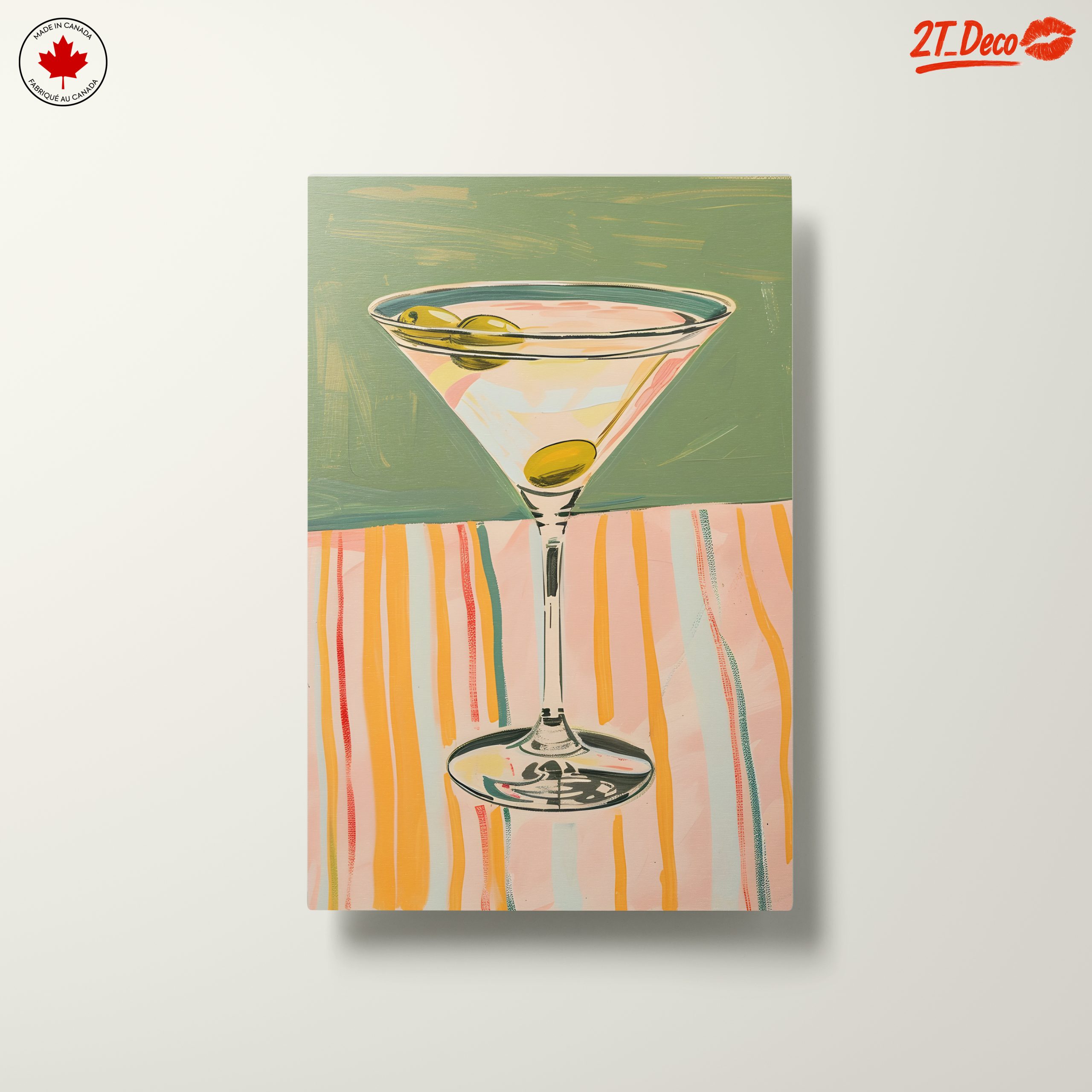 Stylized Cocktail Glass With Olives - Image 10