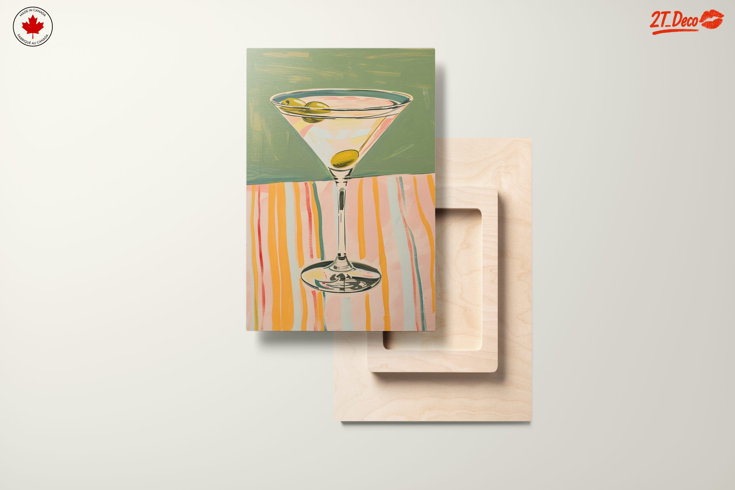 Stylized Cocktail Glass With Olives - Image 11