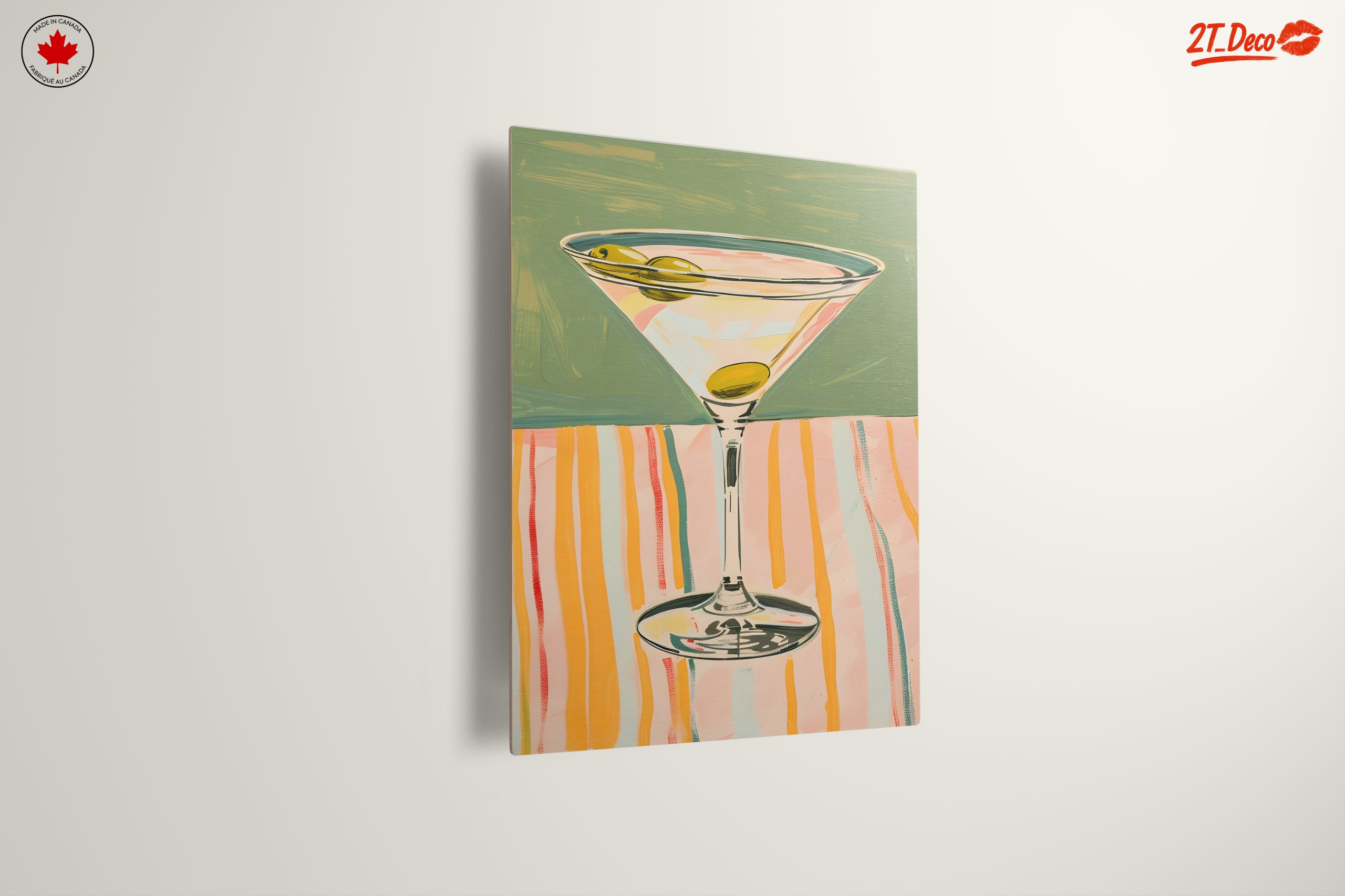 Stylized Cocktail Glass With Olives - Image 13
