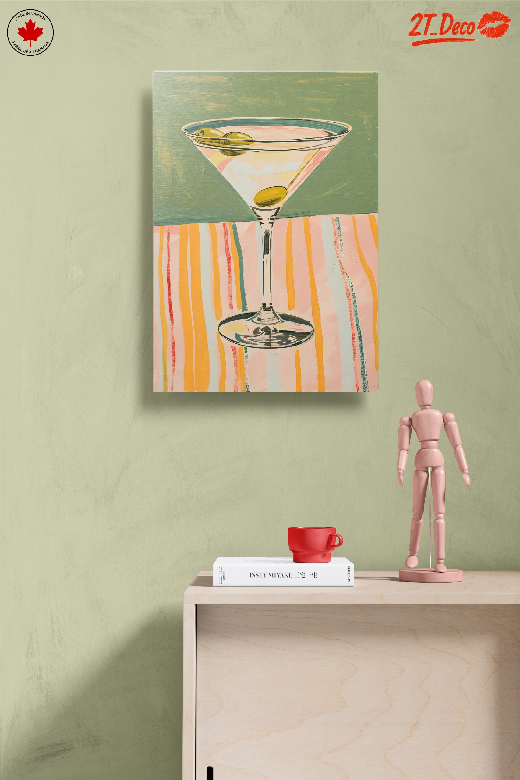Stylized Cocktail Glass With Olives - Image 14