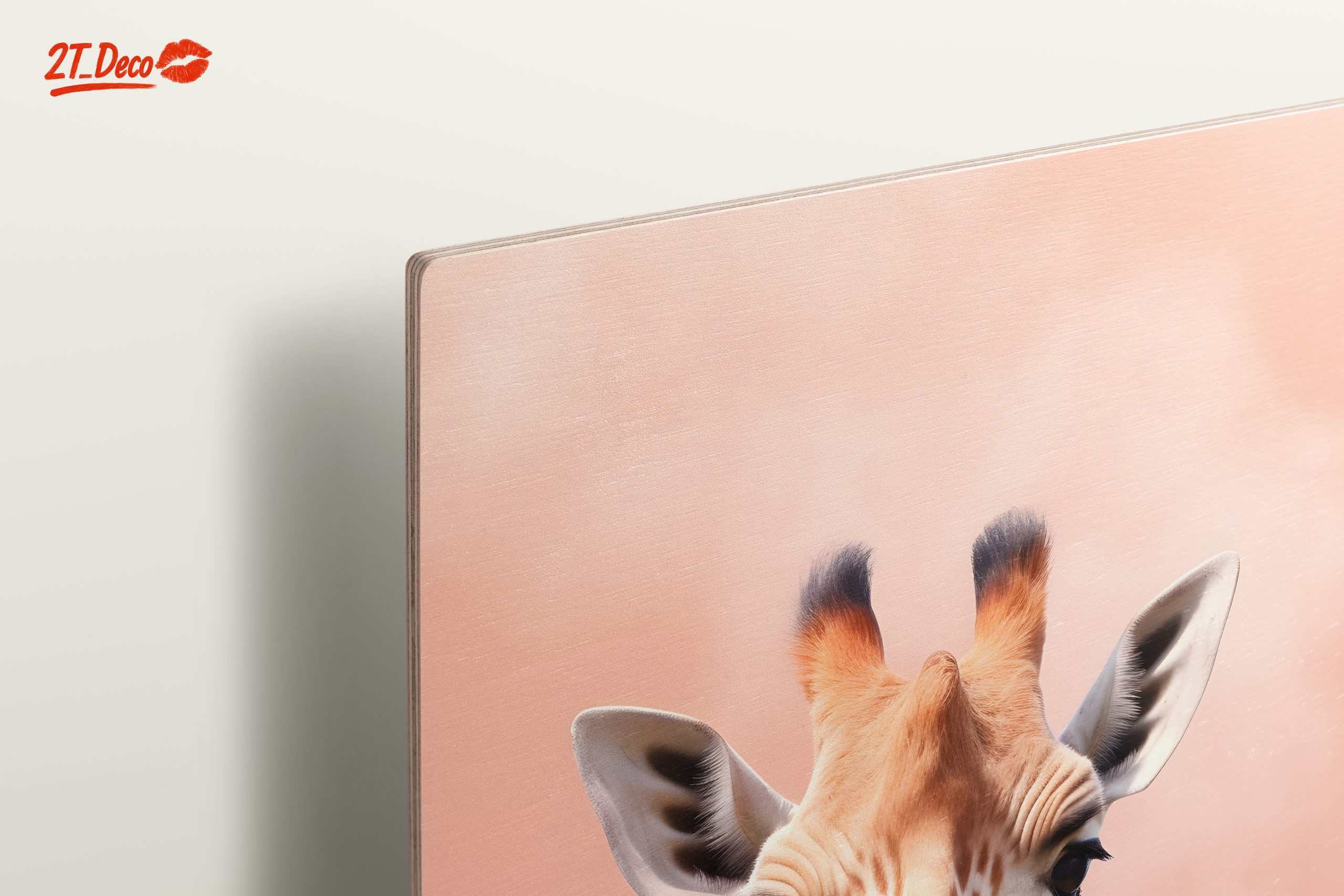 Cute Giraffe Portrait in Gentle Pink Background - Image 15