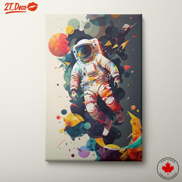 Colorful Astronaut Surrounded by Abstract Shapes