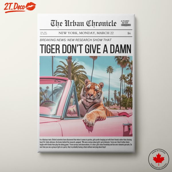 Tiger With Humor in Retro Style