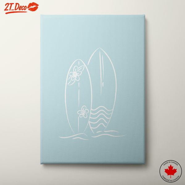Surfboard Design in Soft Blue Tones