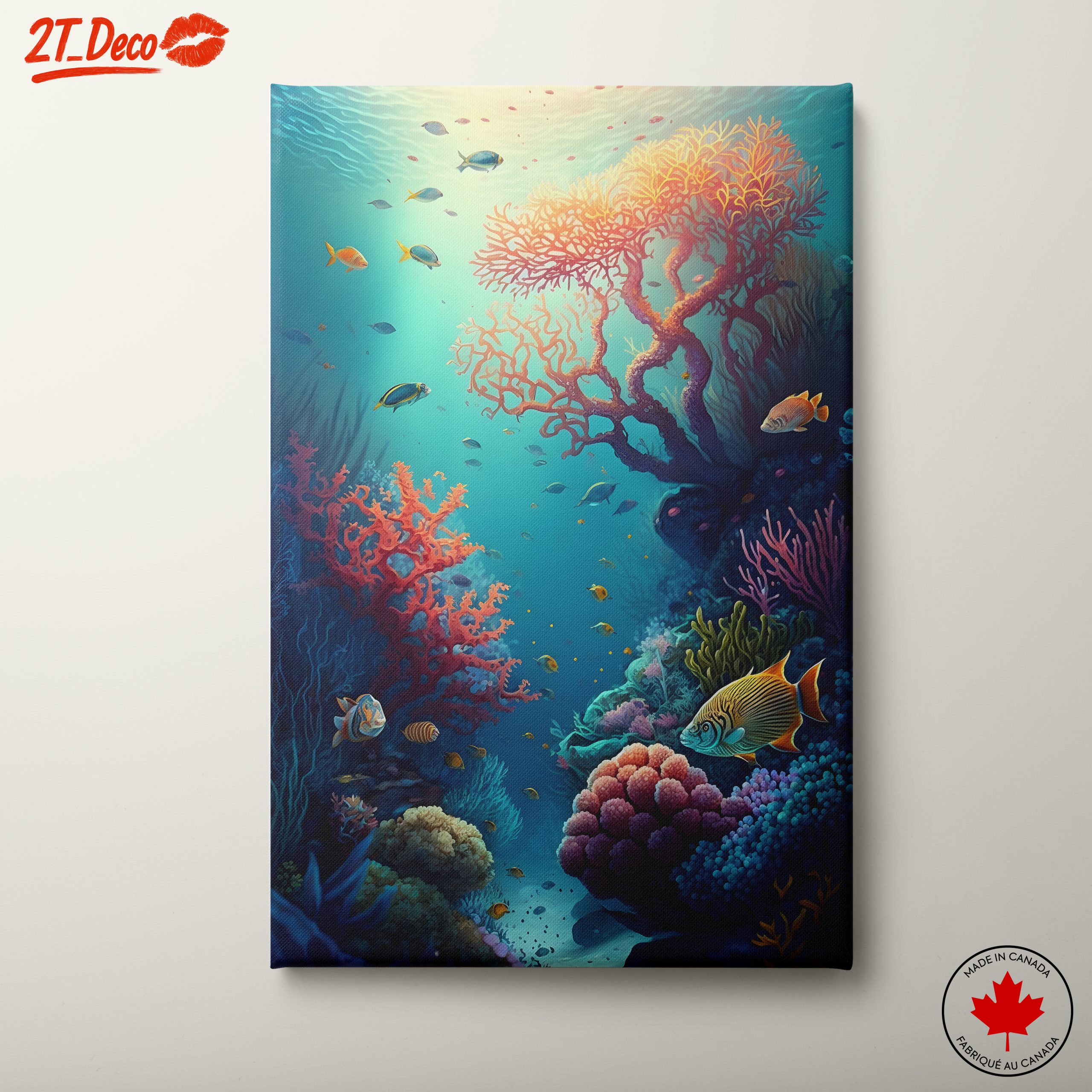 Vibrant Abstract Underwater Marine Life Art