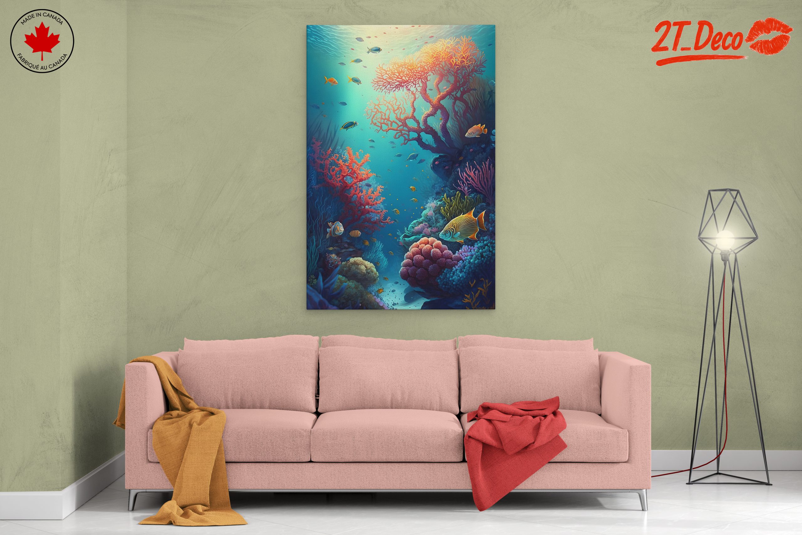 Vibrant Abstract Underwater Marine Life Art - Image 2