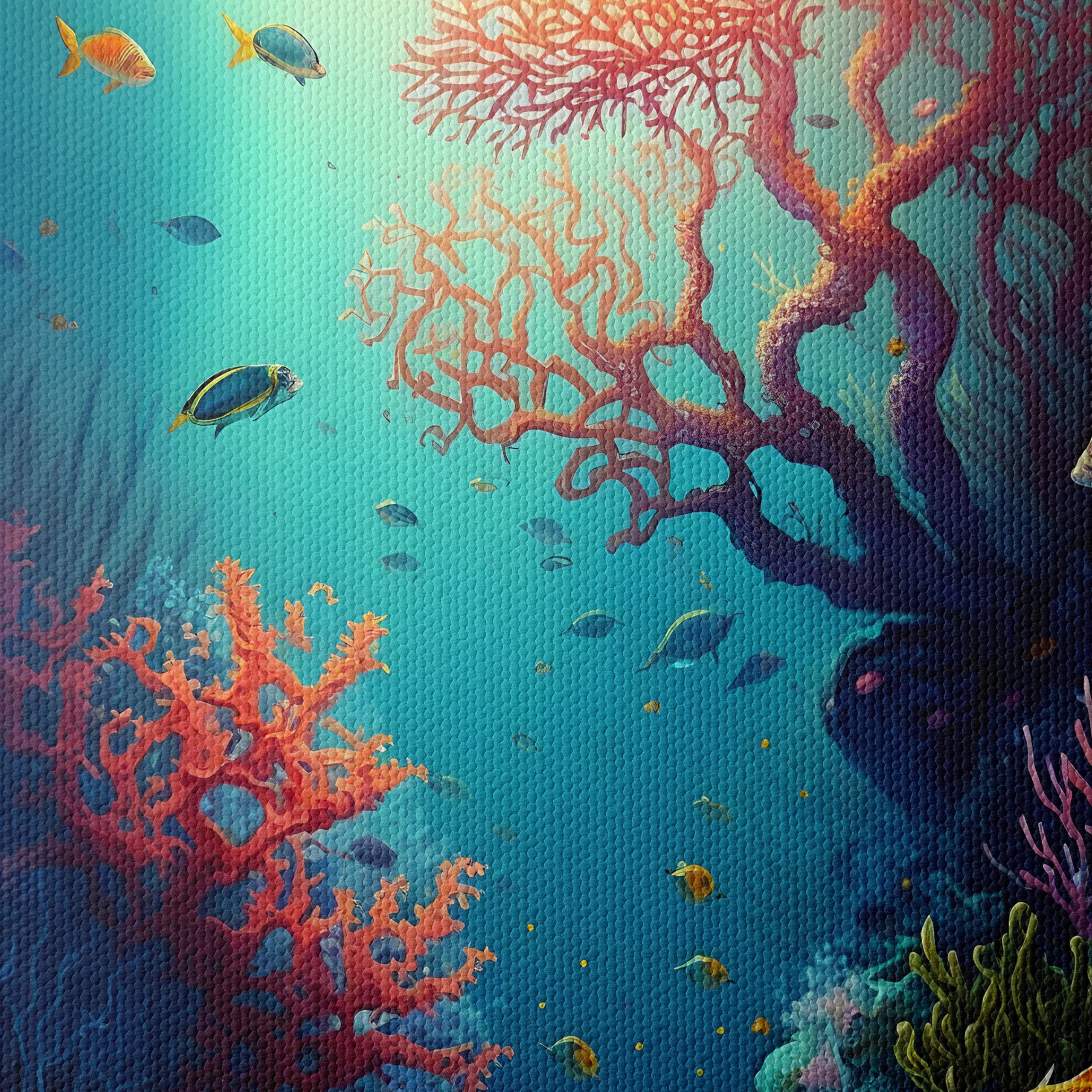 Vibrant Abstract Underwater Marine Life Art - Image 4