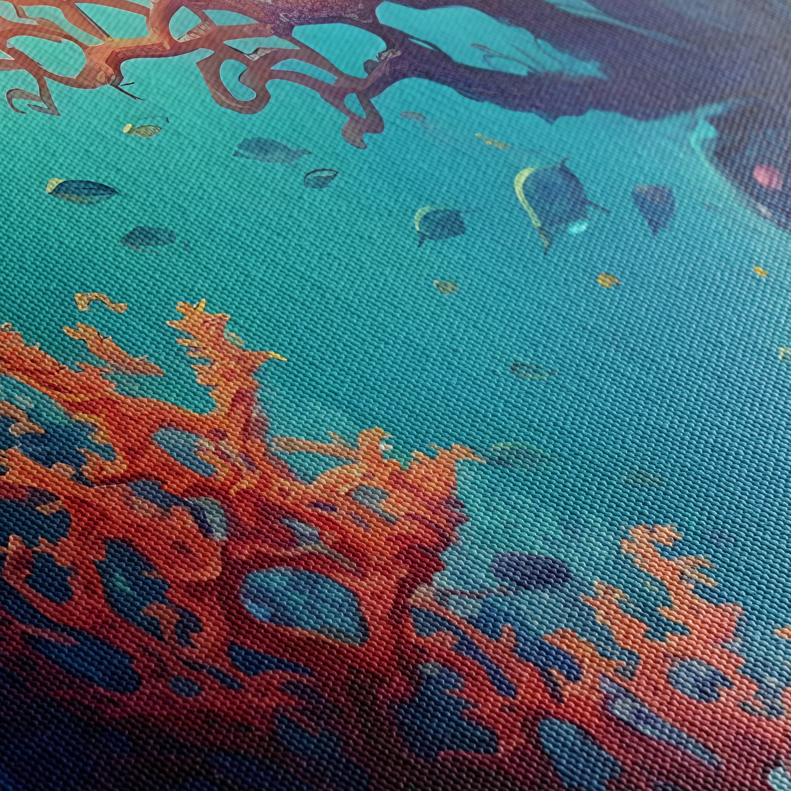 Vibrant Abstract Underwater Marine Life Art - Image 5