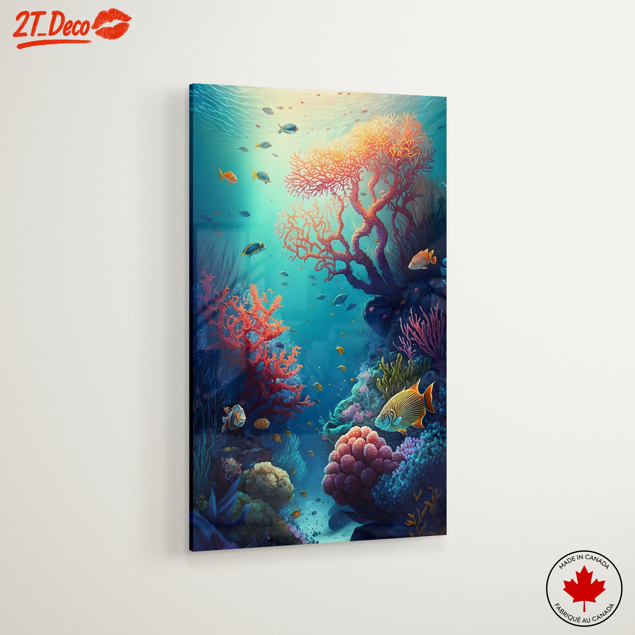 Vibrant Abstract Underwater Marine Life Art - Image 6