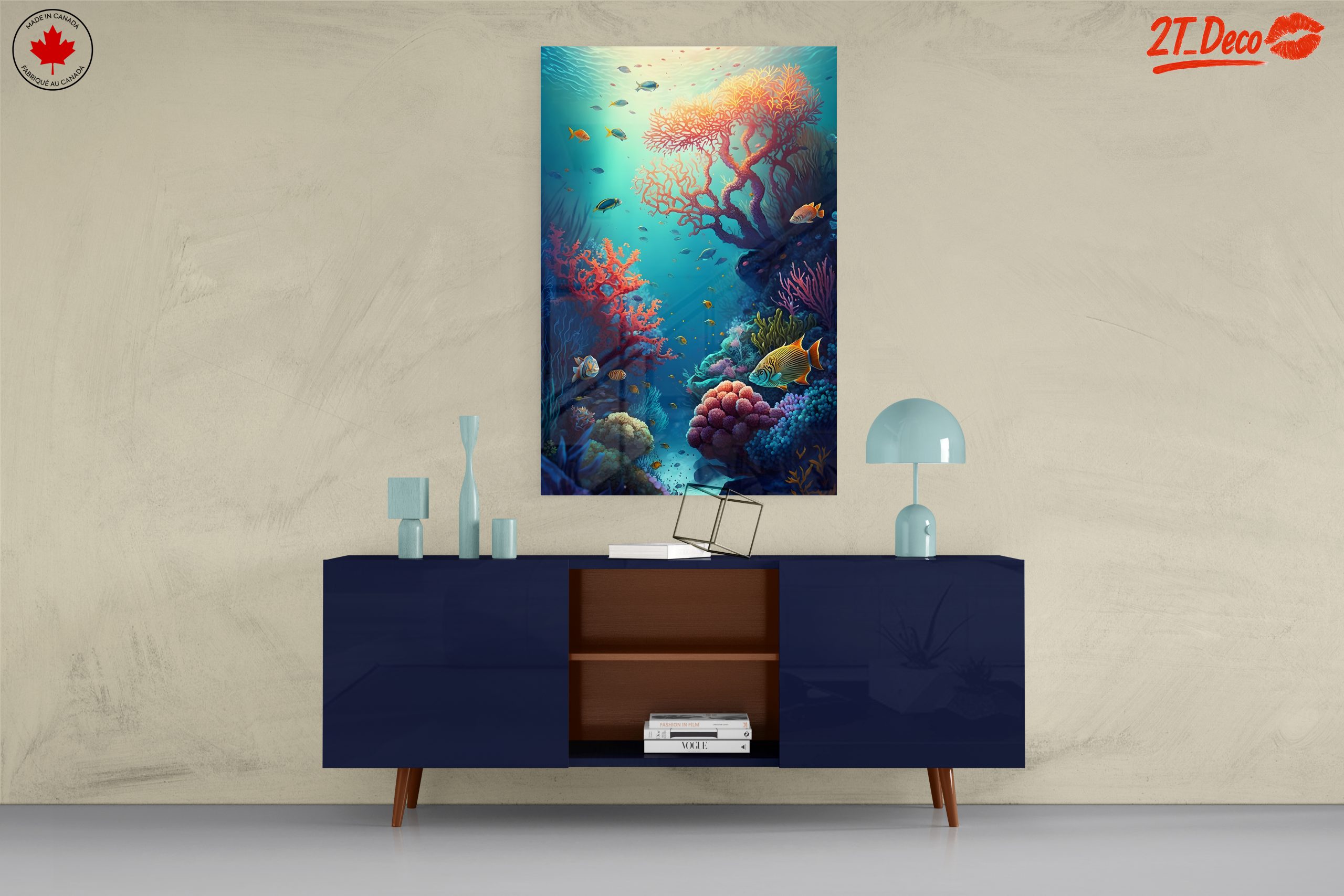 Vibrant Abstract Underwater Marine Life Art - Image 8