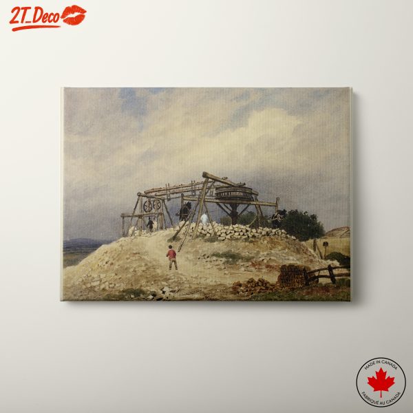 Historic Mining Scene in Watercolor