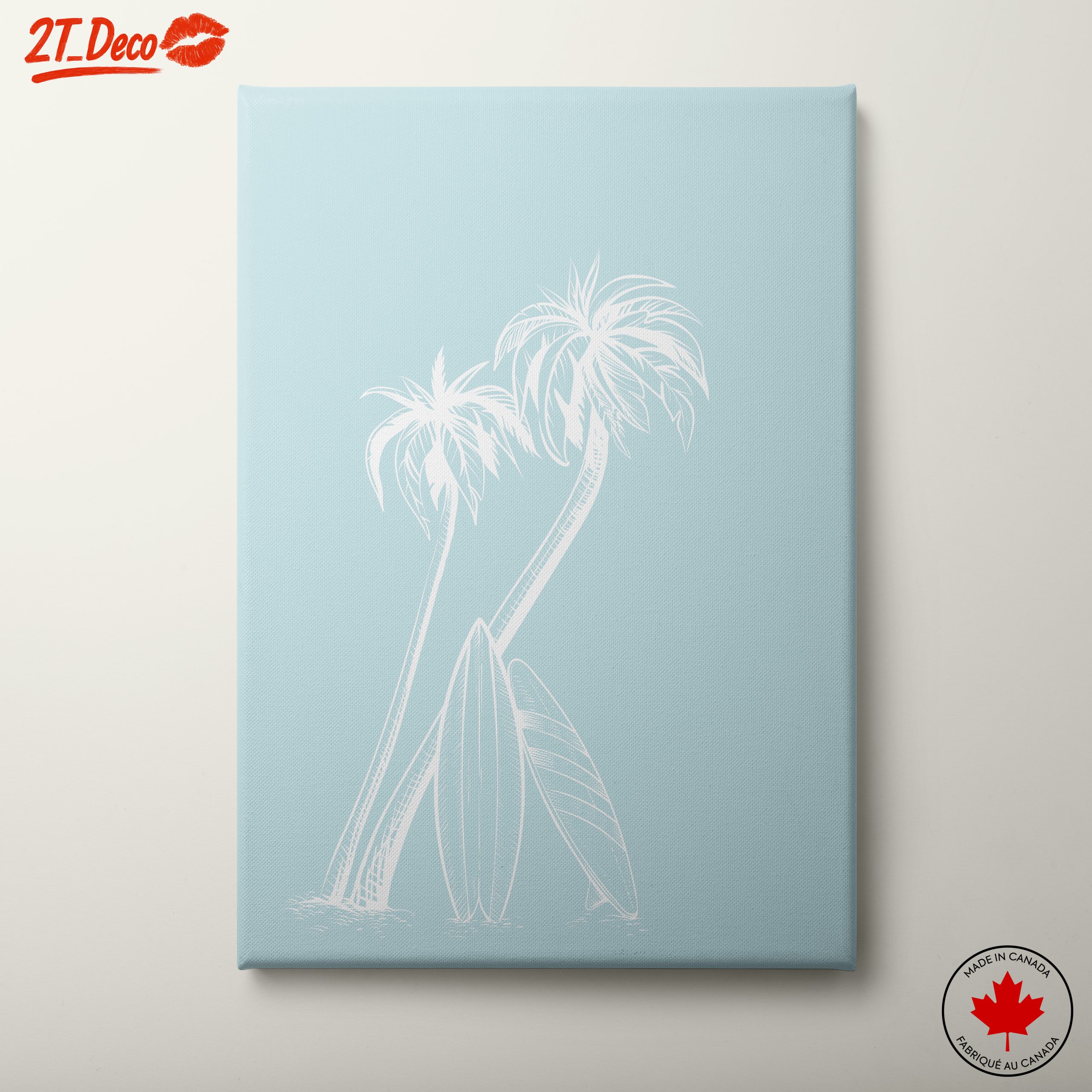 Tropical Palm Trees and Surfboards Artwork