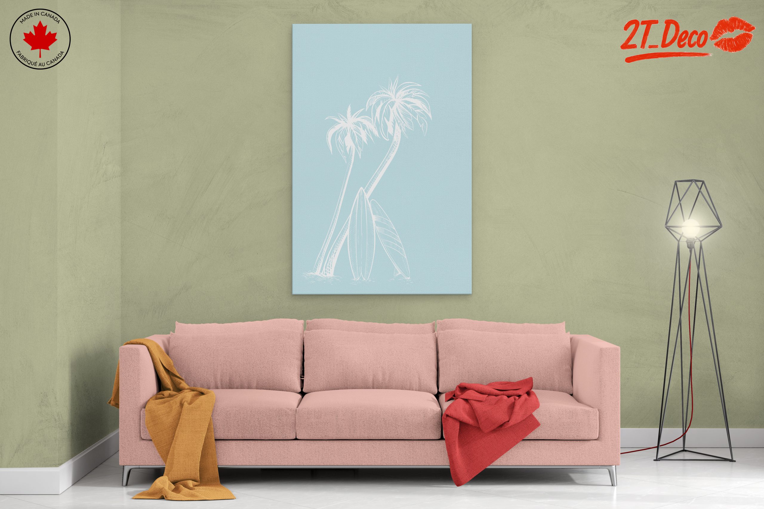 Tropical Palm Trees and Surfboards Artwork - Image 2