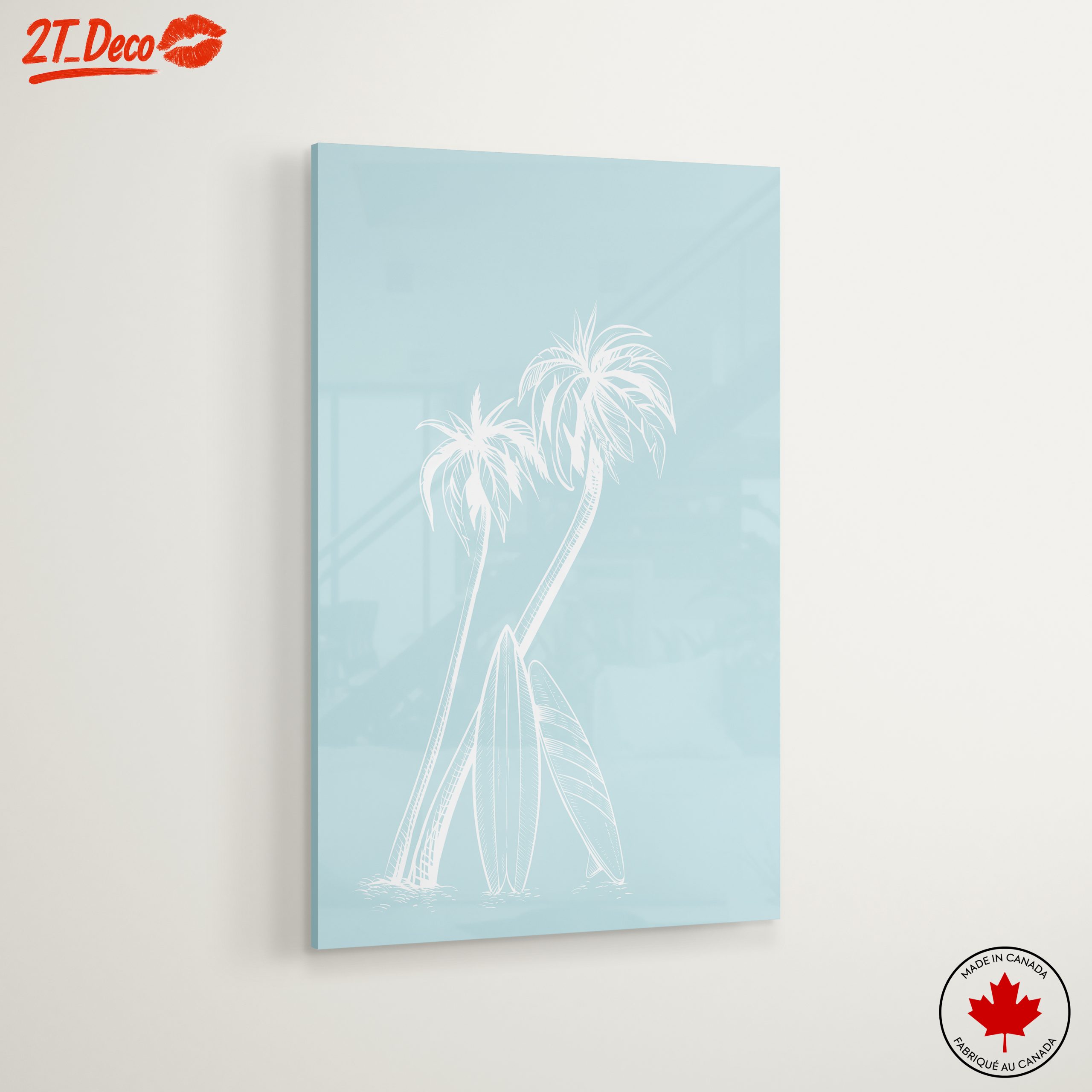 Tropical Palm Trees and Surfboards Artwork - Image 6