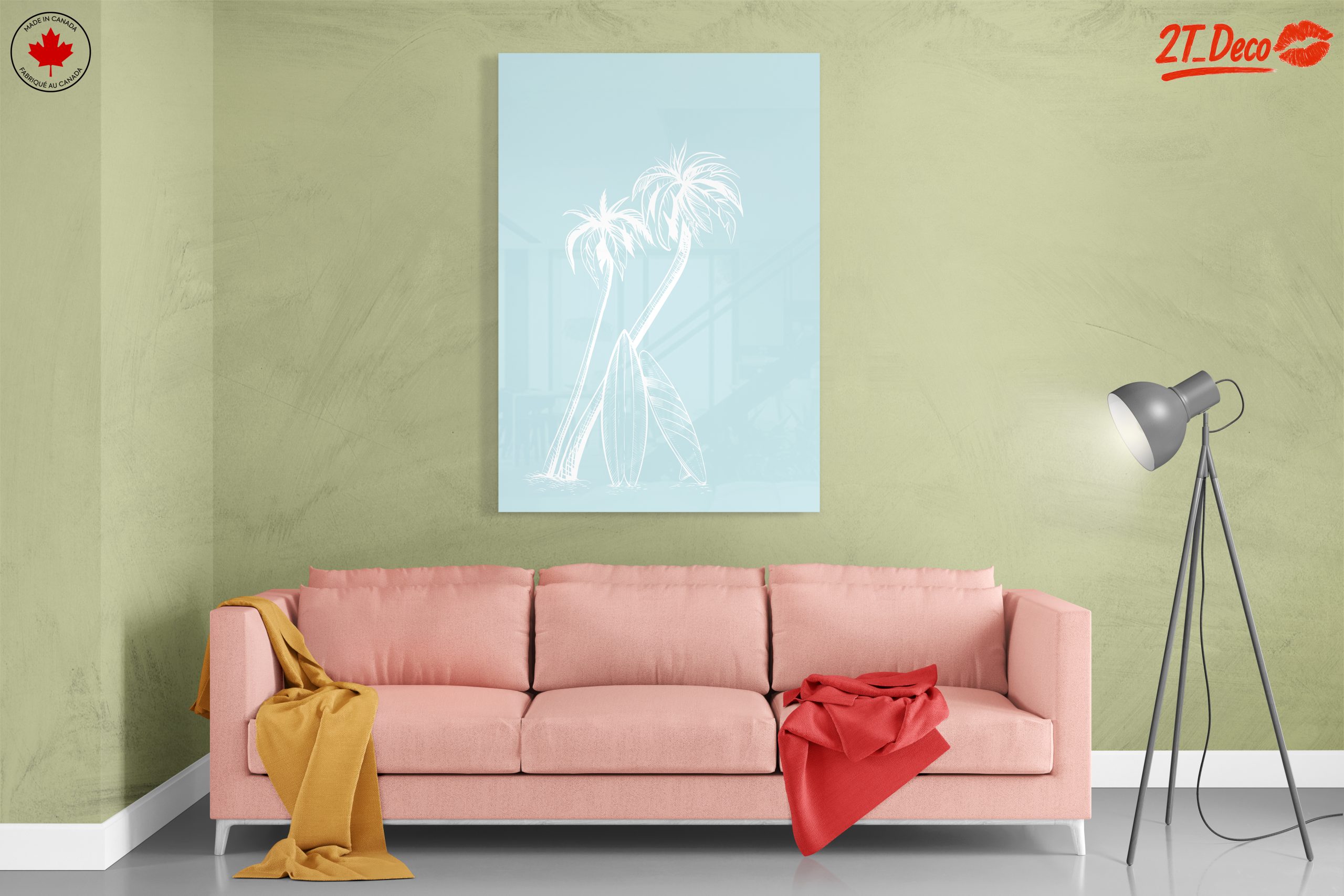 Tropical Palm Trees and Surfboards Artwork - Image 7