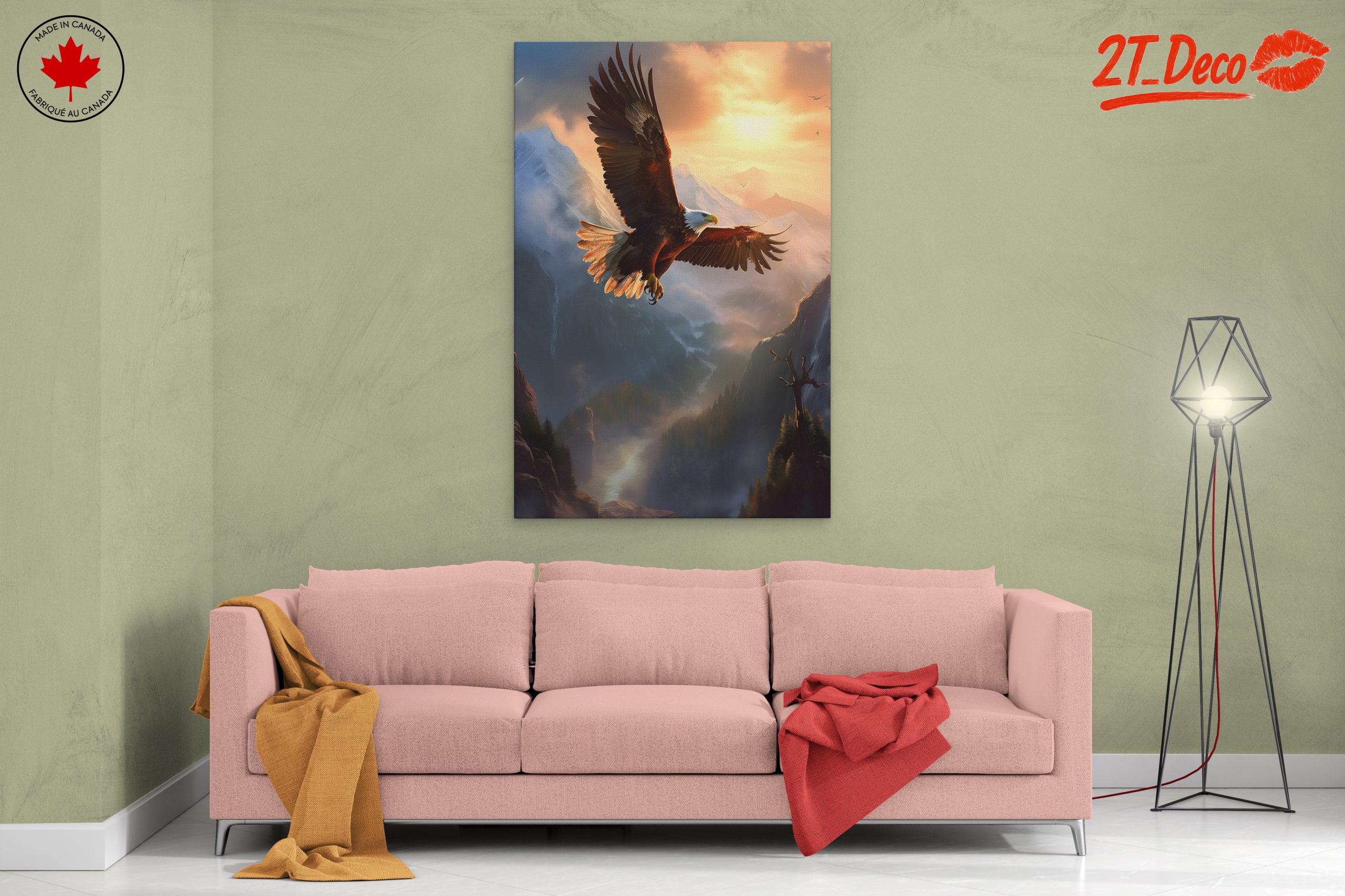 Majestic Eagle Soaring Over Mountain Landscape - Image 2