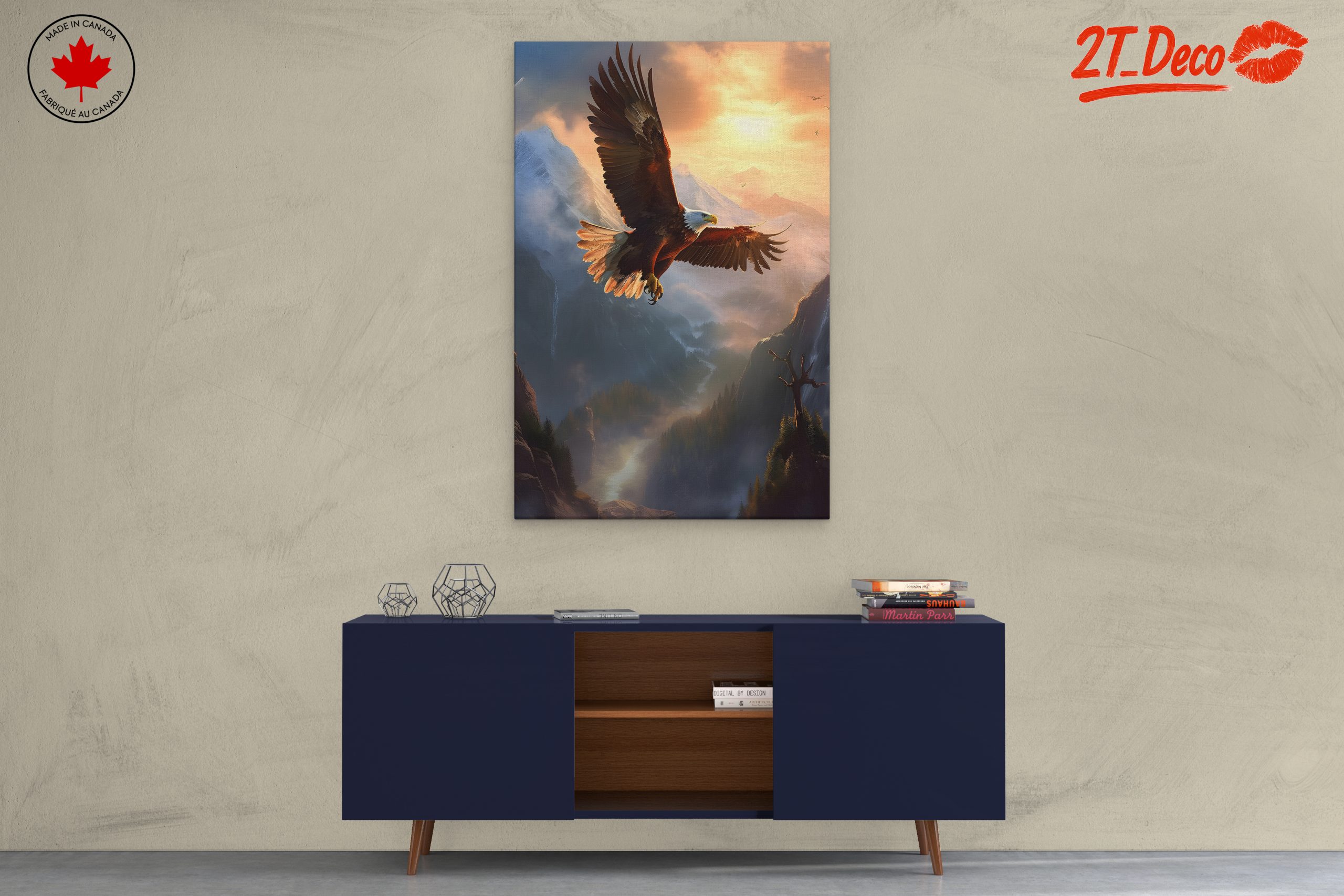 Majestic Eagle Soaring Over Mountain Landscape - Image 3