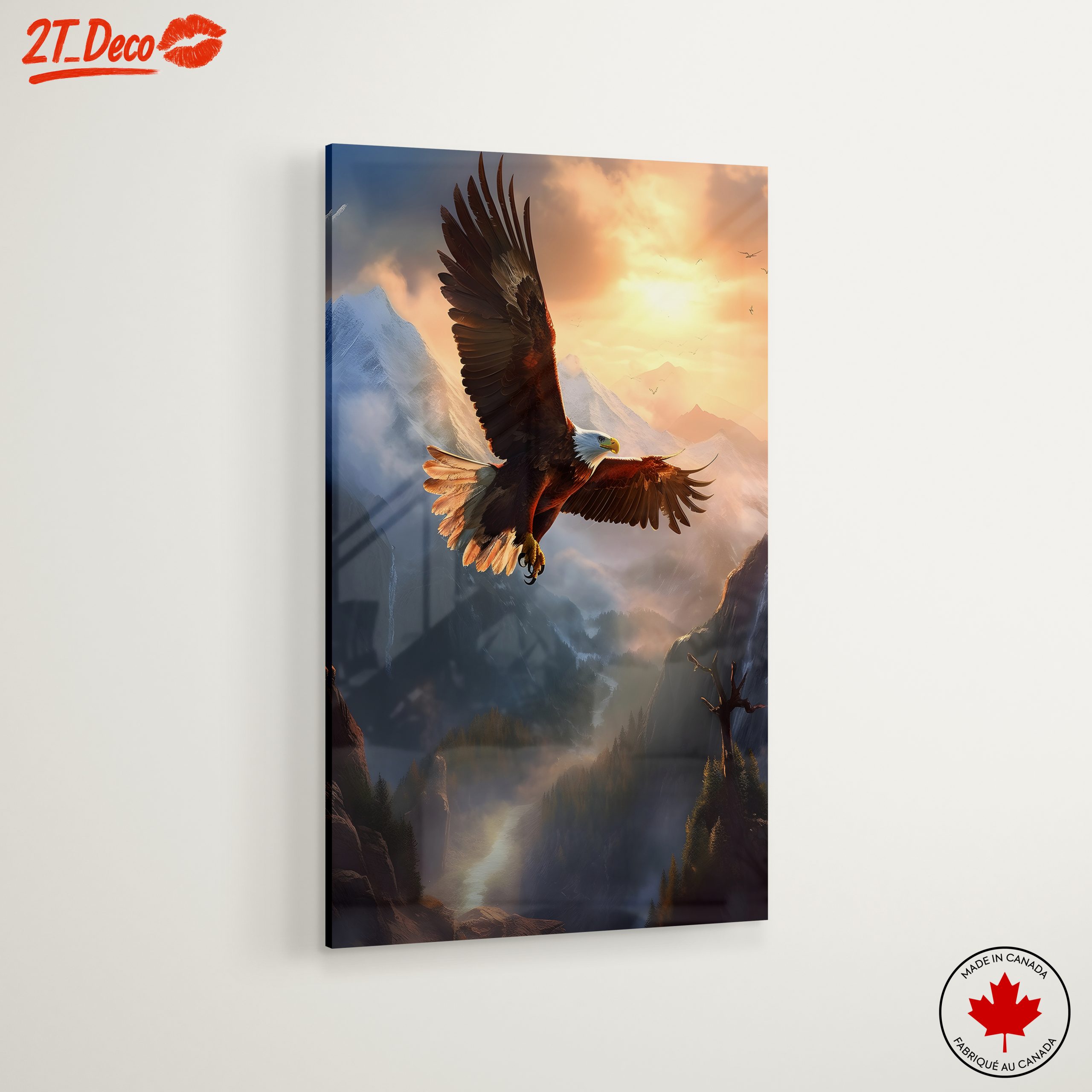 Majestic Eagle Soaring Over Mountain Landscape - Image 6