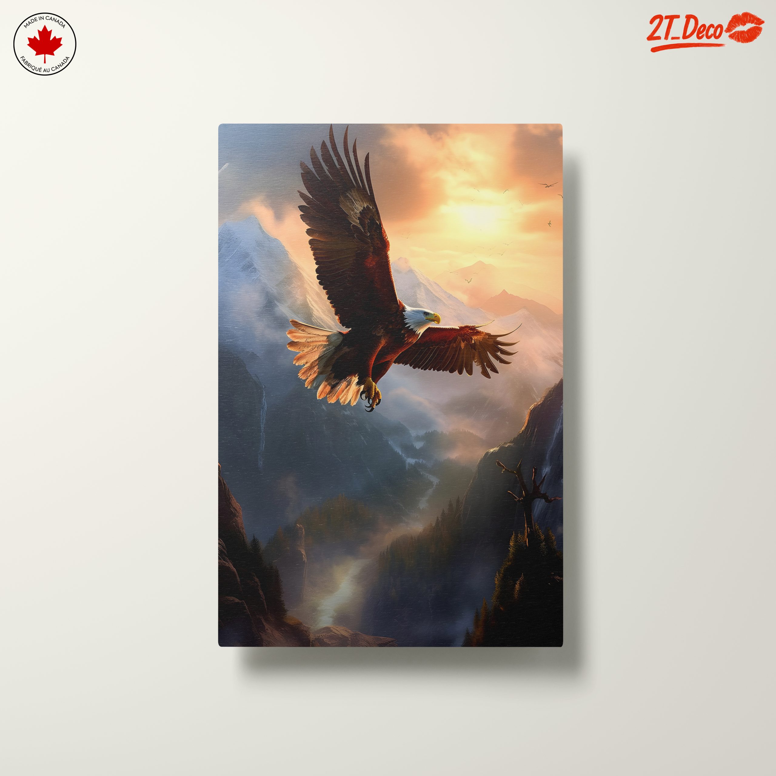 Majestic Eagle Soaring Over Mountain Landscape - Image 10