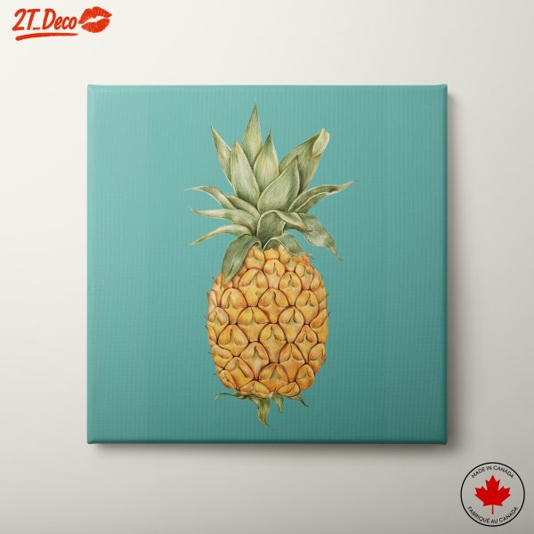 Pineapple Illustration on Soft Blue Background