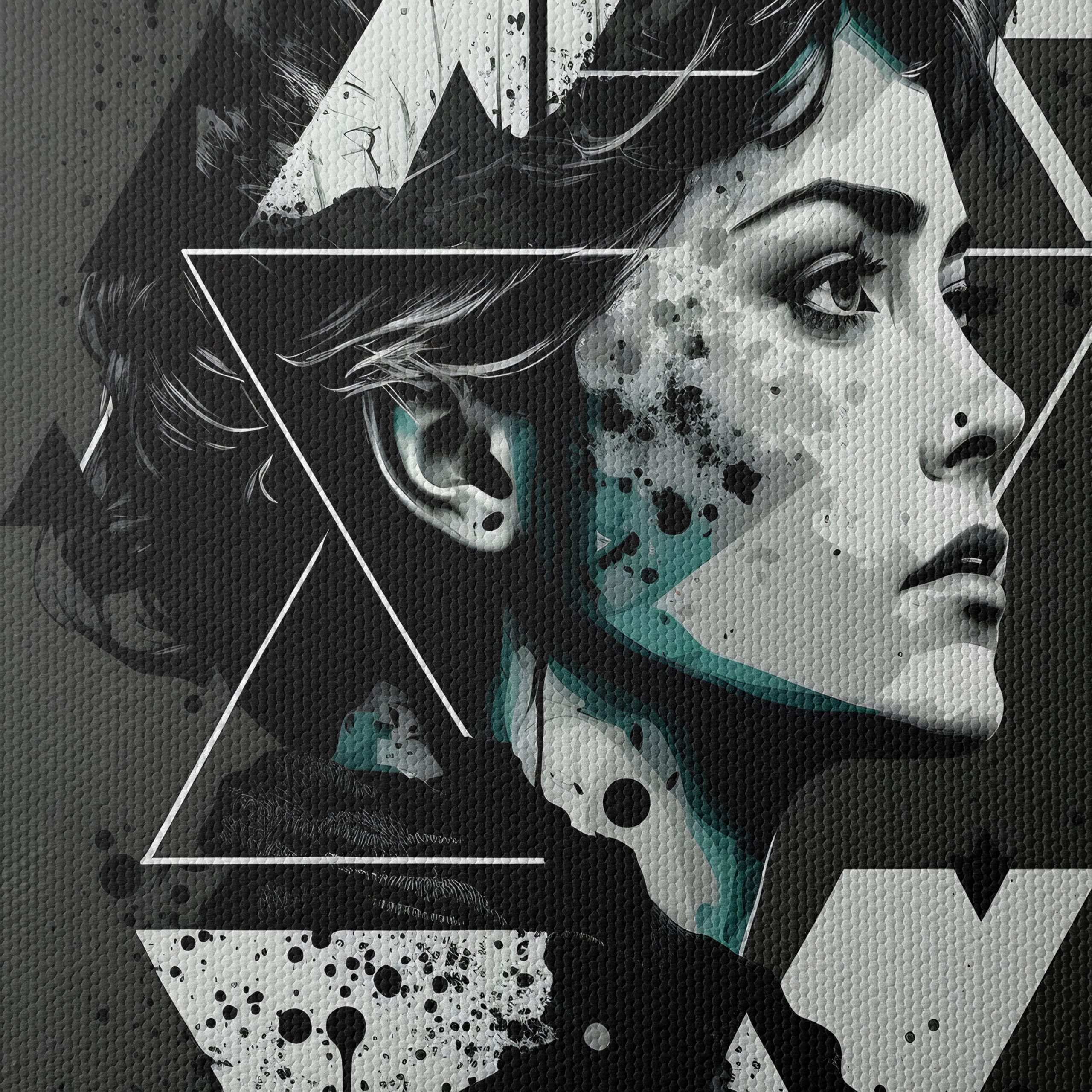 Modern Abstract Female Portrait Artwork - Image 4