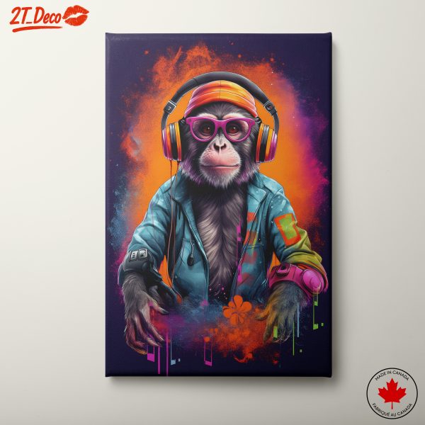 Vibrant Monkey Artwork with Headphones