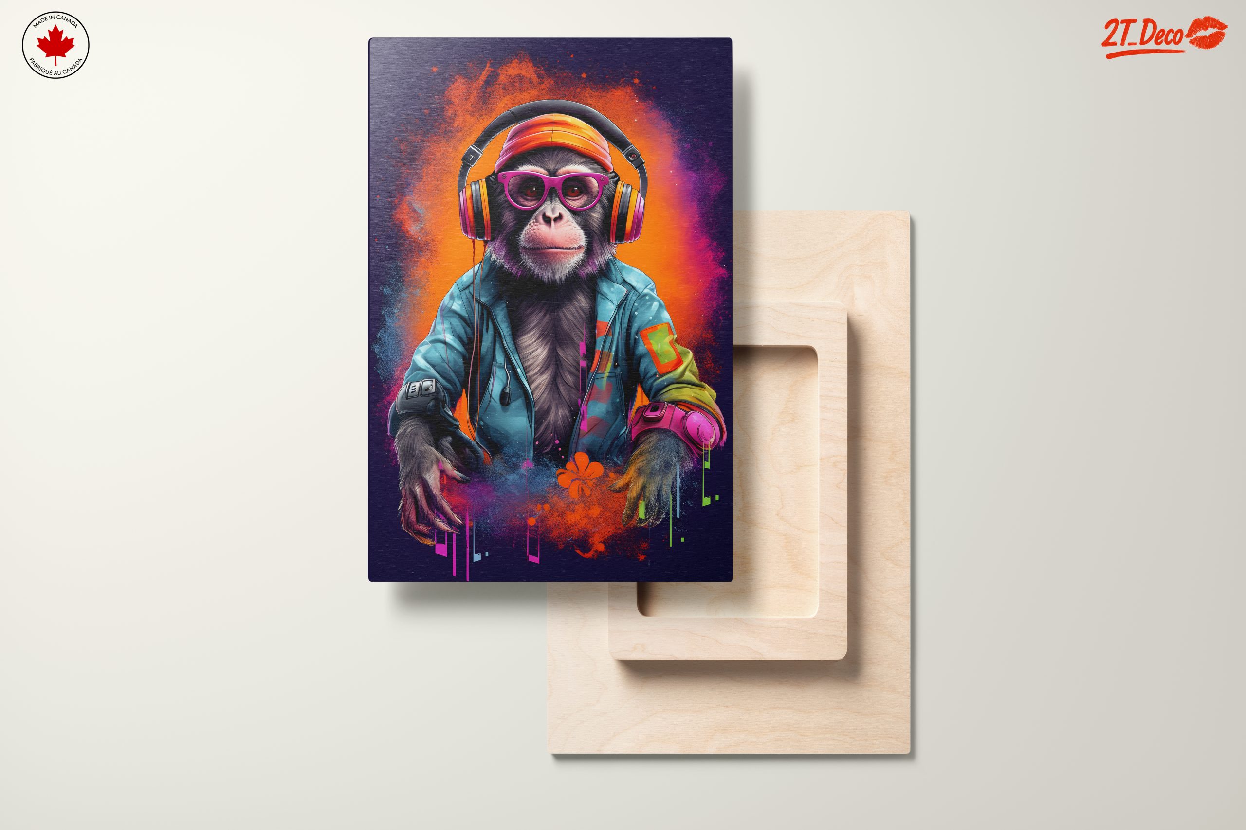 Vibrant Monkey Artwork with Headphones - Image 11