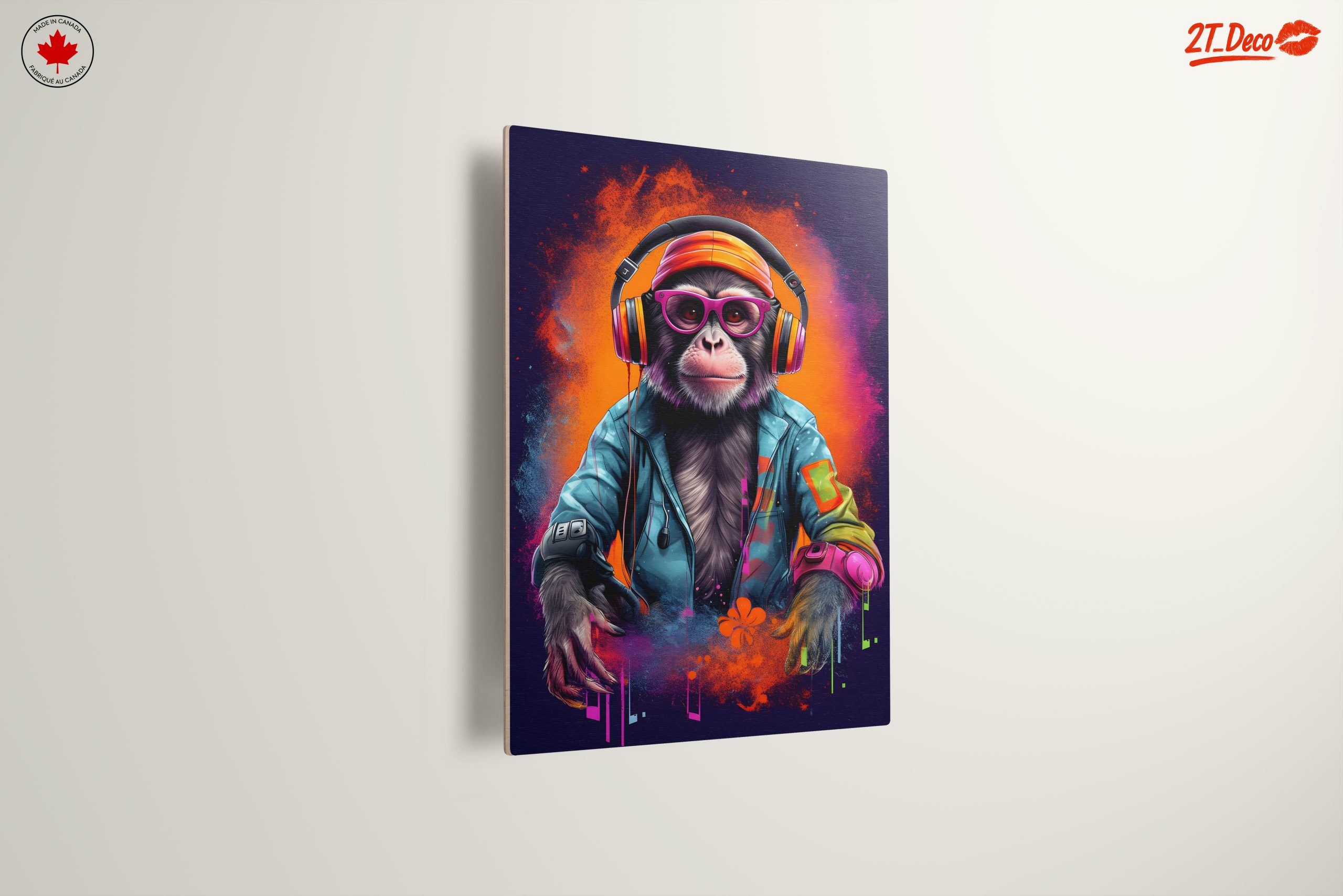 Vibrant Monkey Artwork with Headphones - Image 13