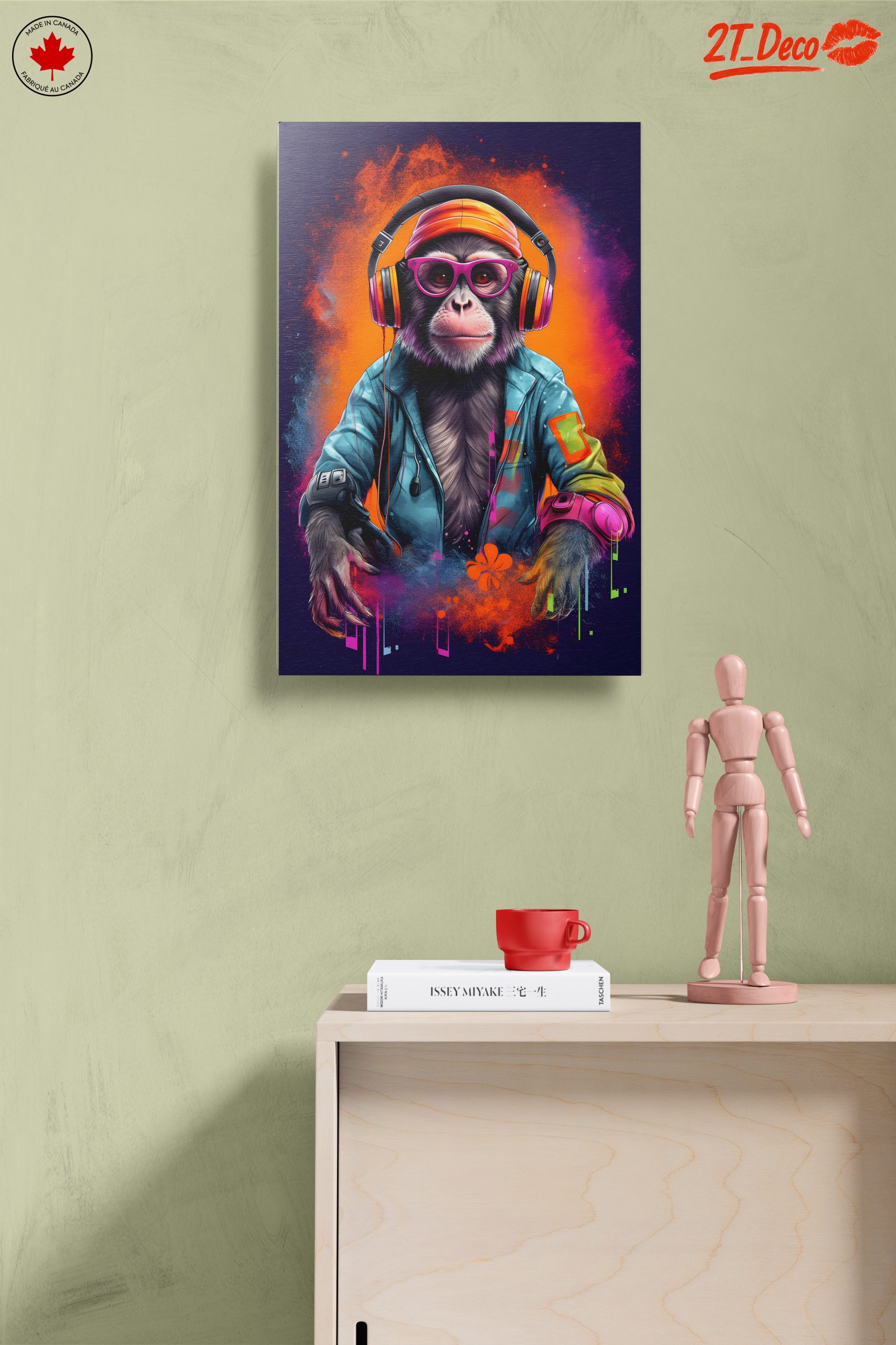 Vibrant Monkey Artwork with Headphones - Image 14