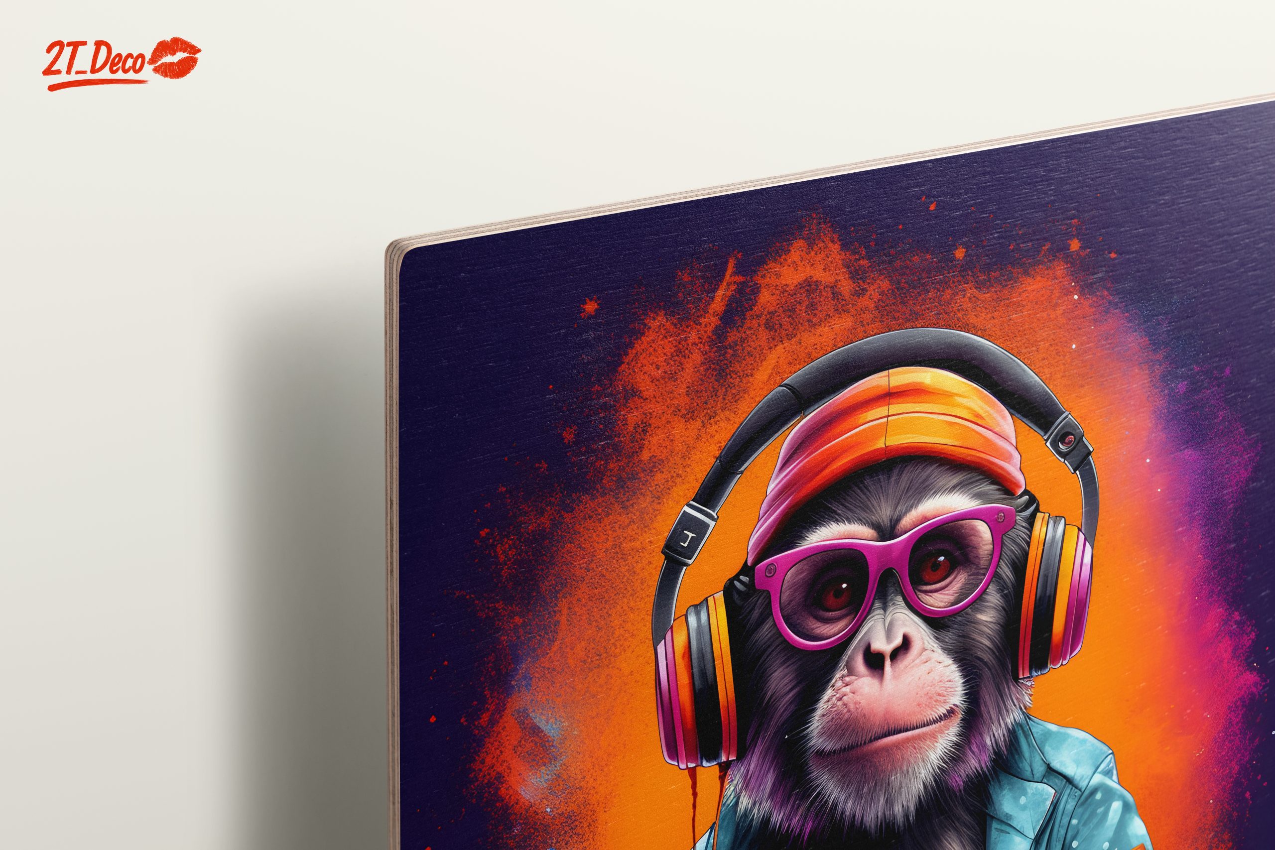 Vibrant Monkey Artwork with Headphones - Image 15