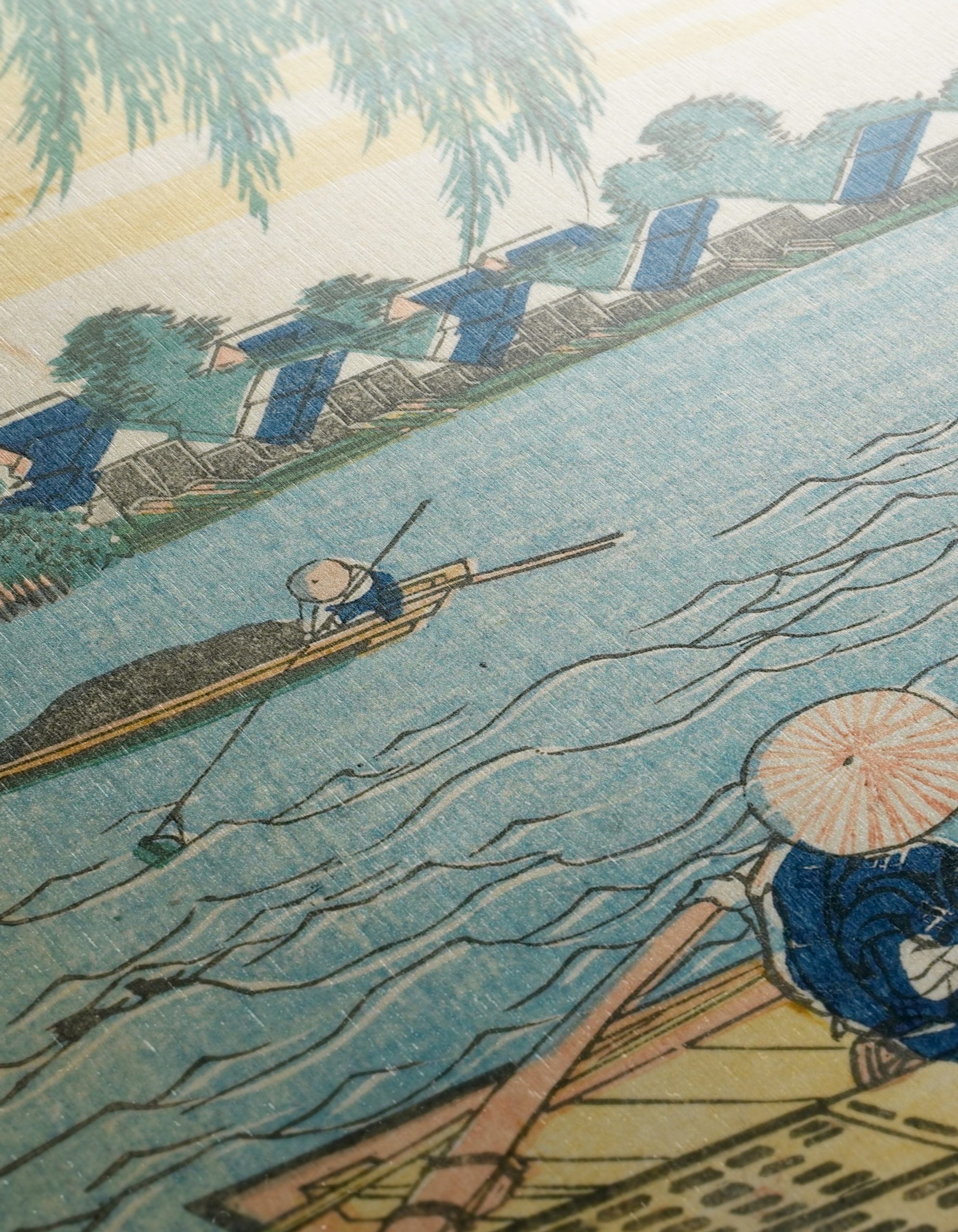 Traditional Japanese River Scene with Boats - Image 12